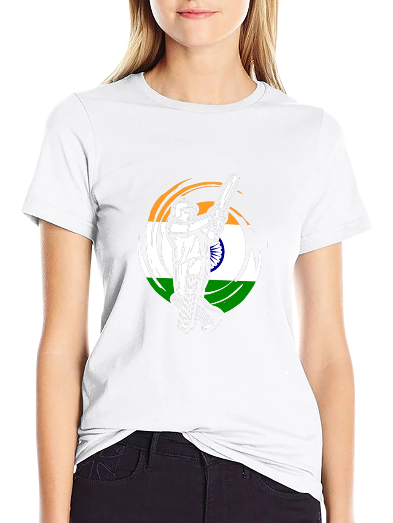 Cricket India Flag Graphic T-Shirt