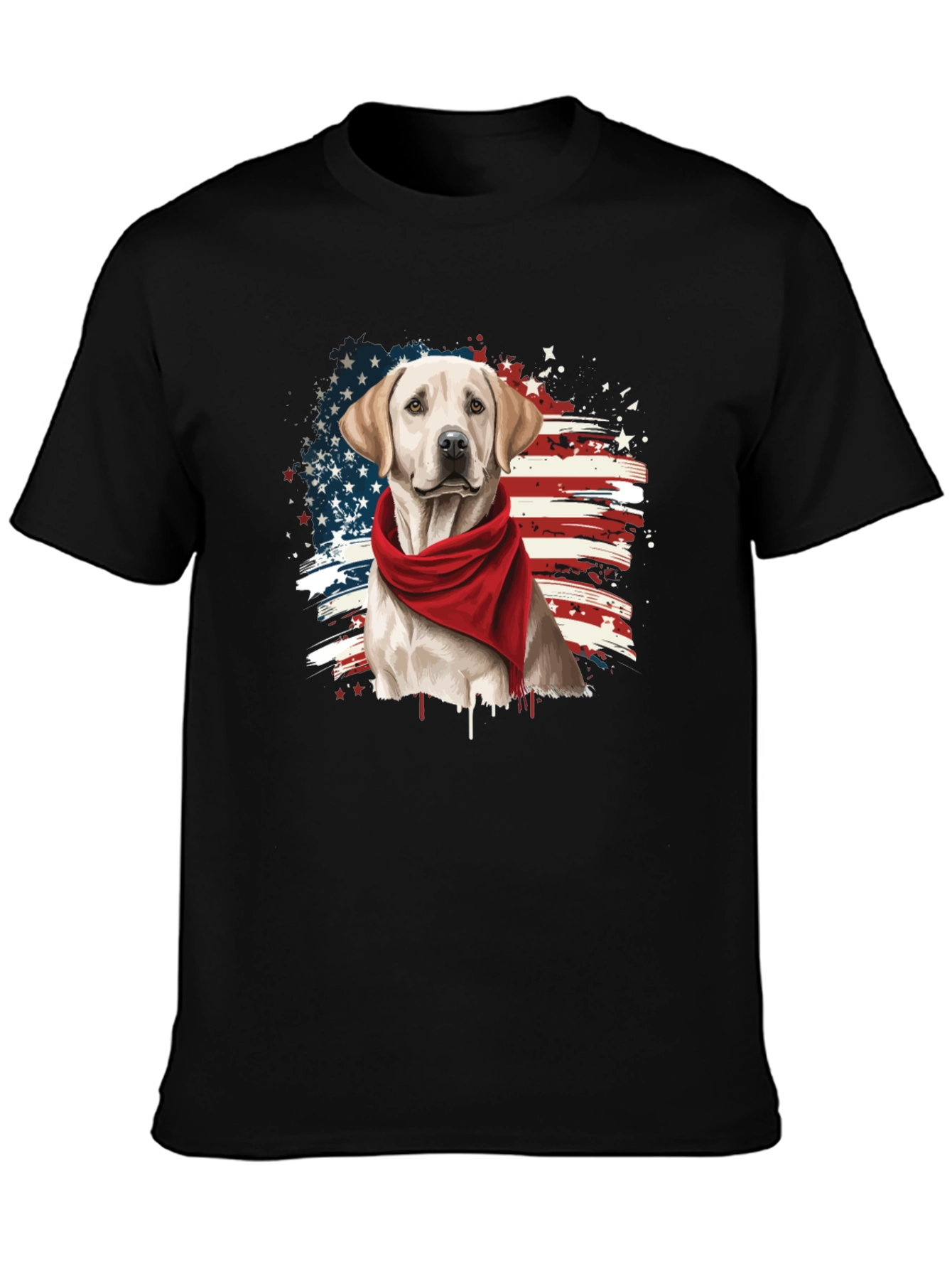 Patriotic Dog T-Shirt - USA Flag Design