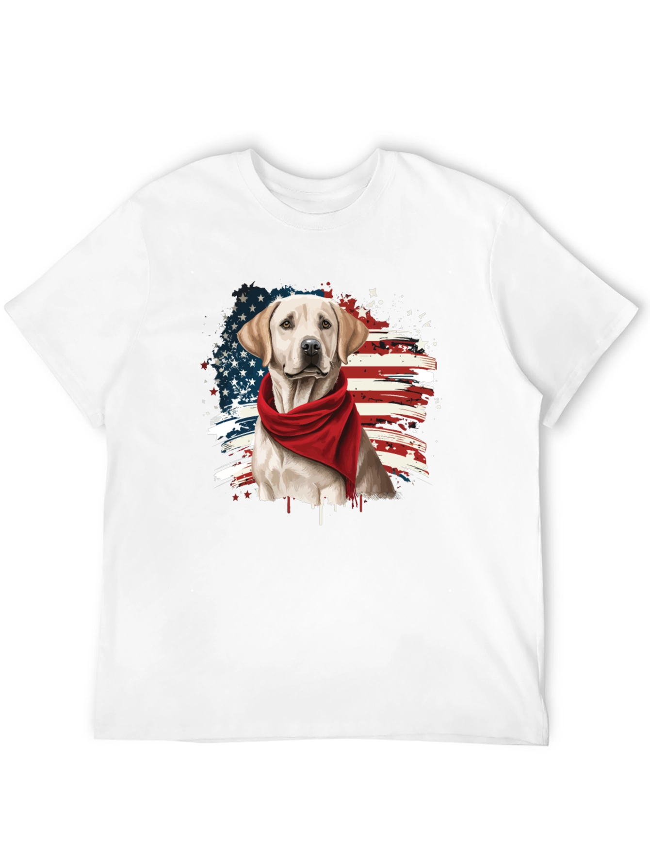 Patriotic Dog T-Shirt - USA Flag Design