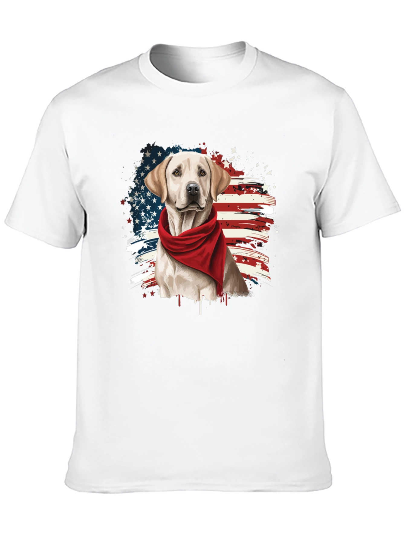 Patriotic Dog T-Shirt - USA Flag Design
