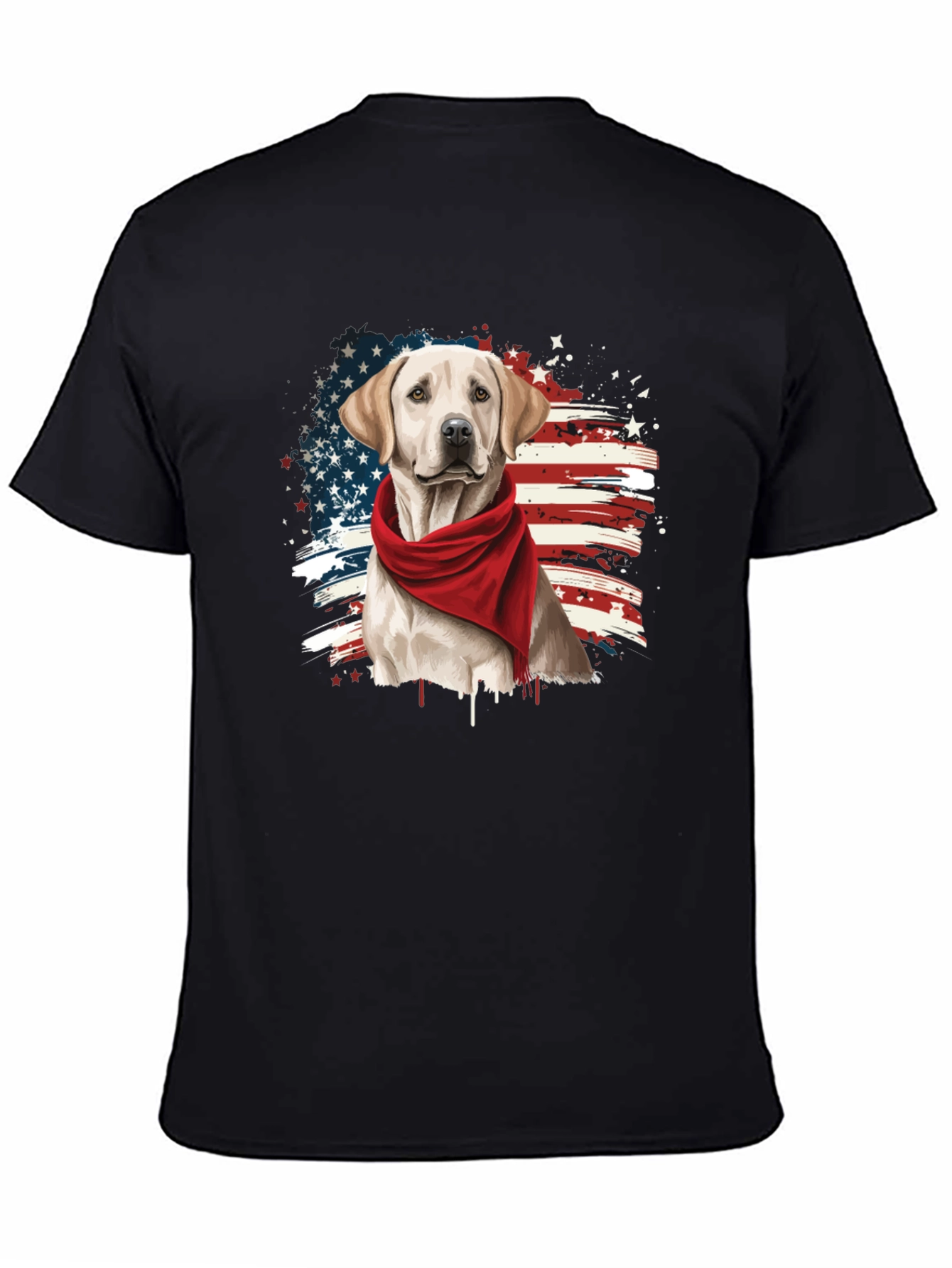 Patriotic Dog T-Shirt - USA Flag Design