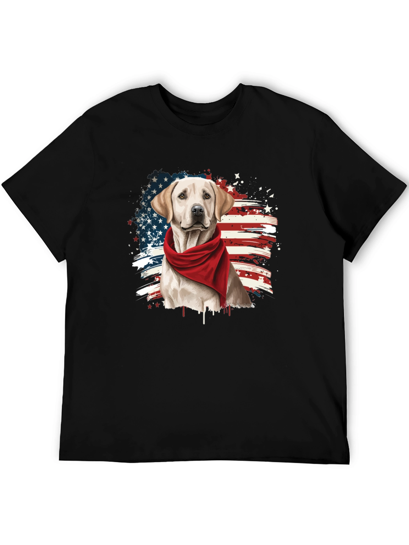 Patriotic Dog T-Shirt - USA Flag Design