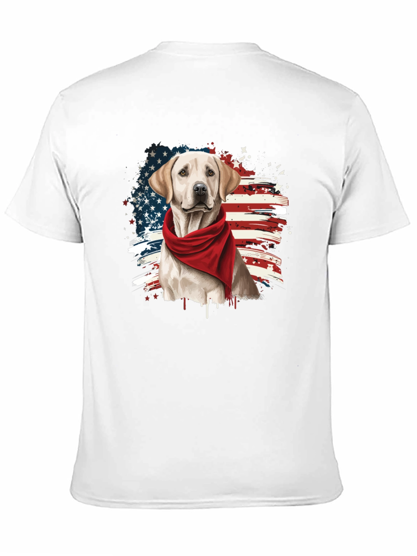 Patriotic Dog T-Shirt - USA Flag Design