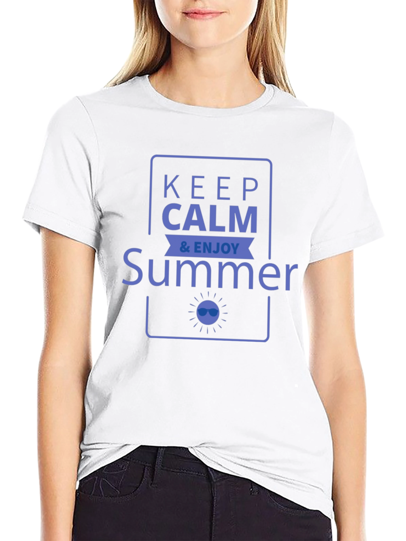 Keep Calm & Enjoy Summer Graphic Tee - Black