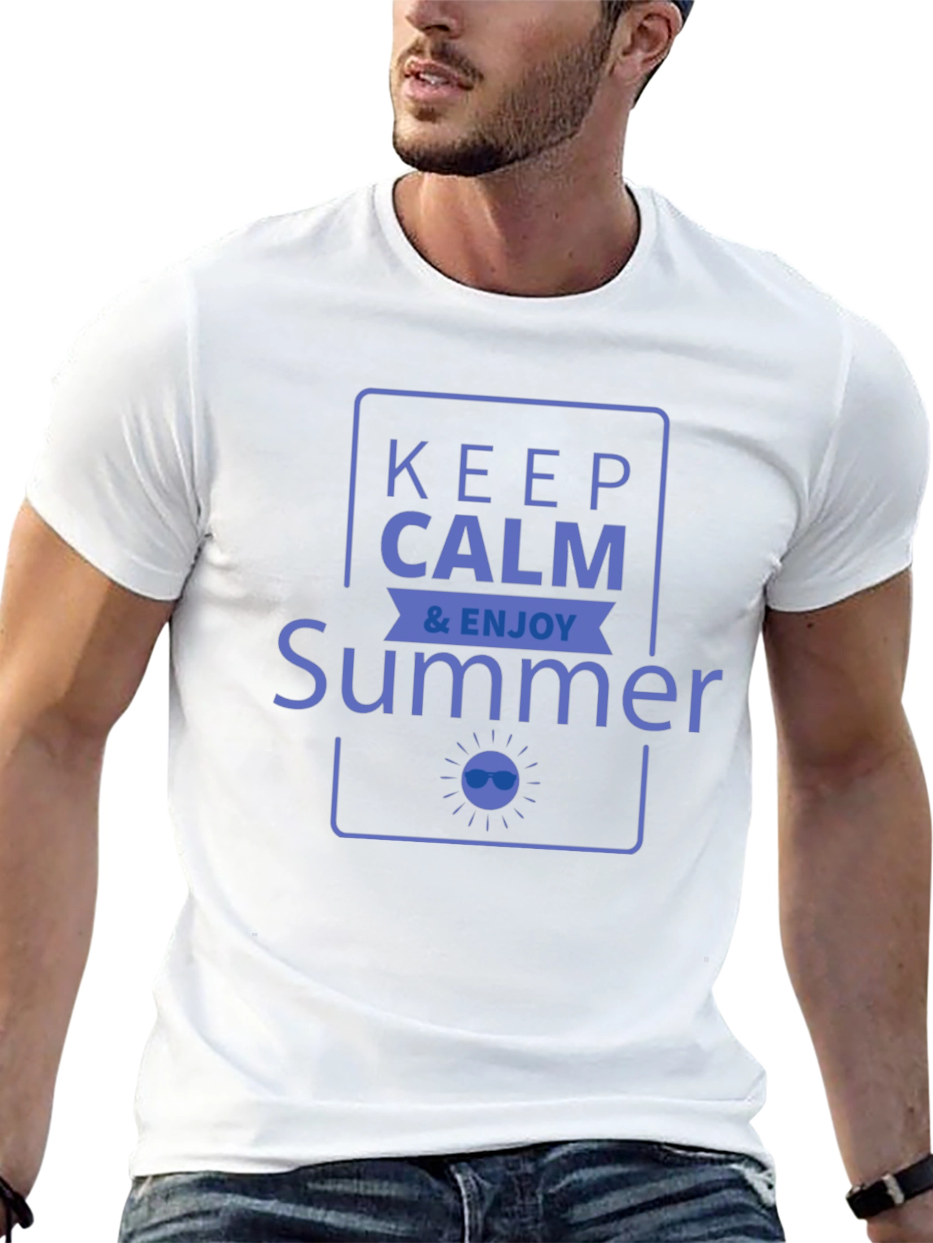 Keep Calm & Enjoy Summer Graphic Tee - Black