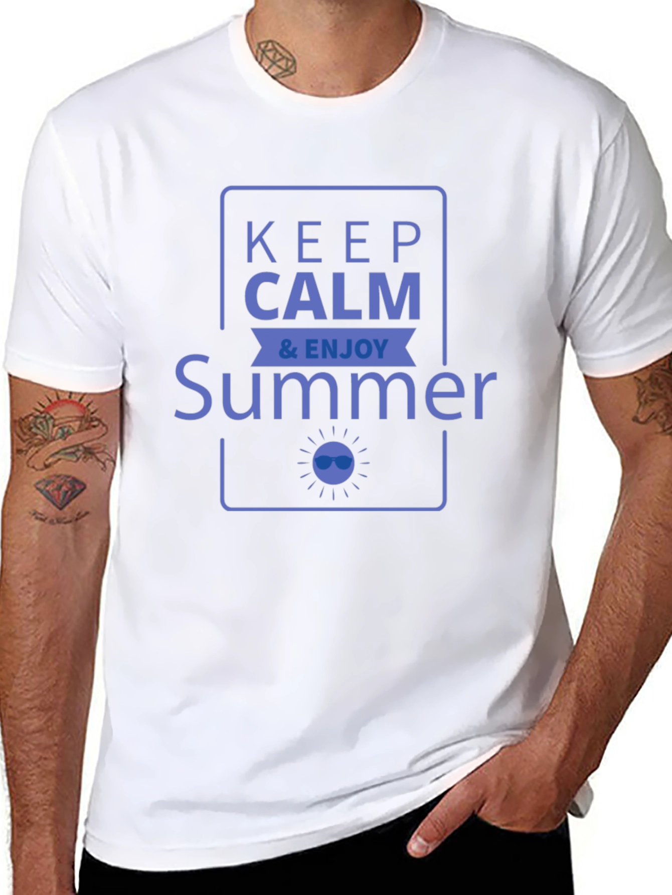 Keep Calm & Enjoy Summer Graphic Tee - Black