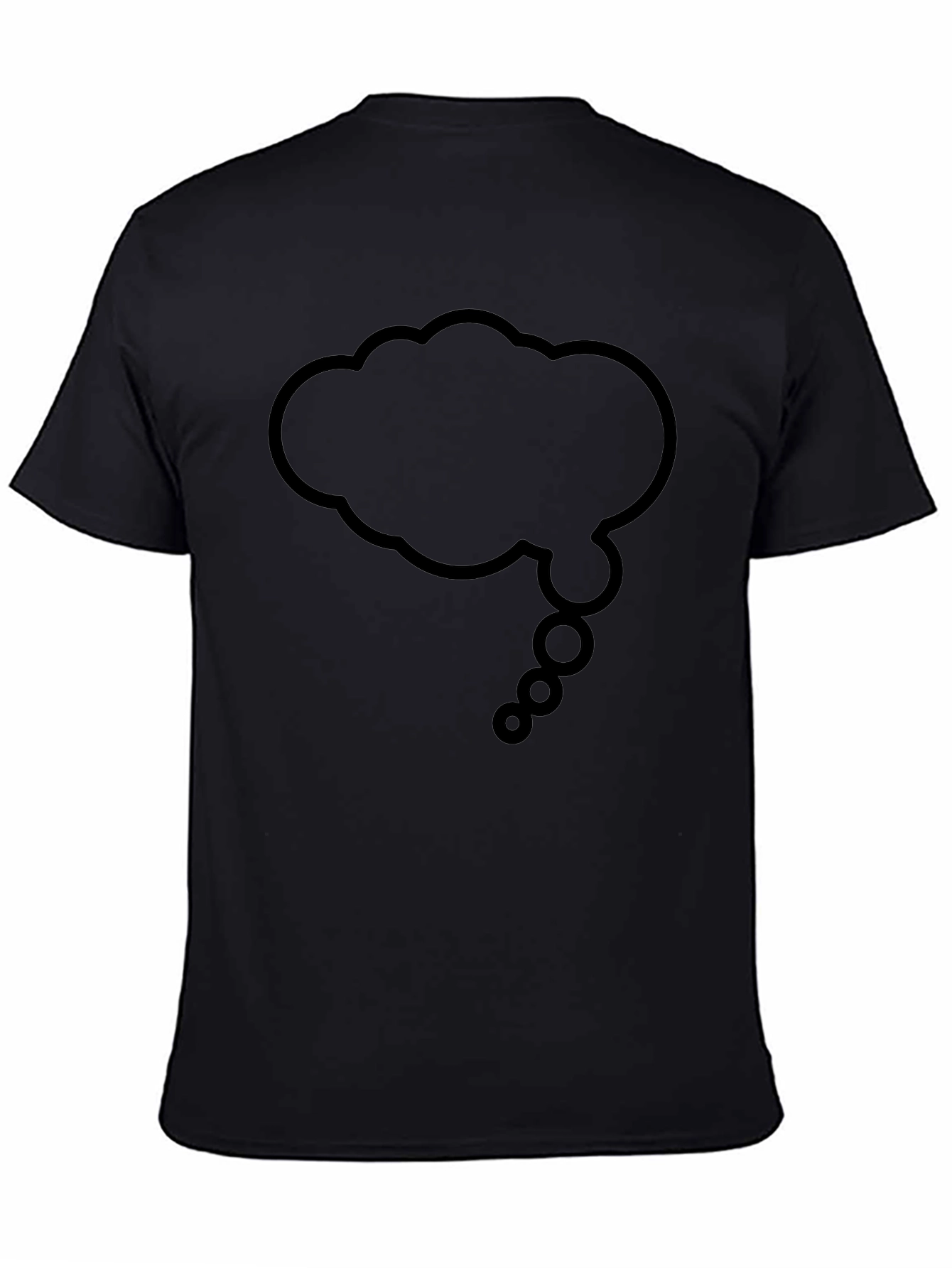 Mens Black T-Shirt with Thought Bubble Graphic