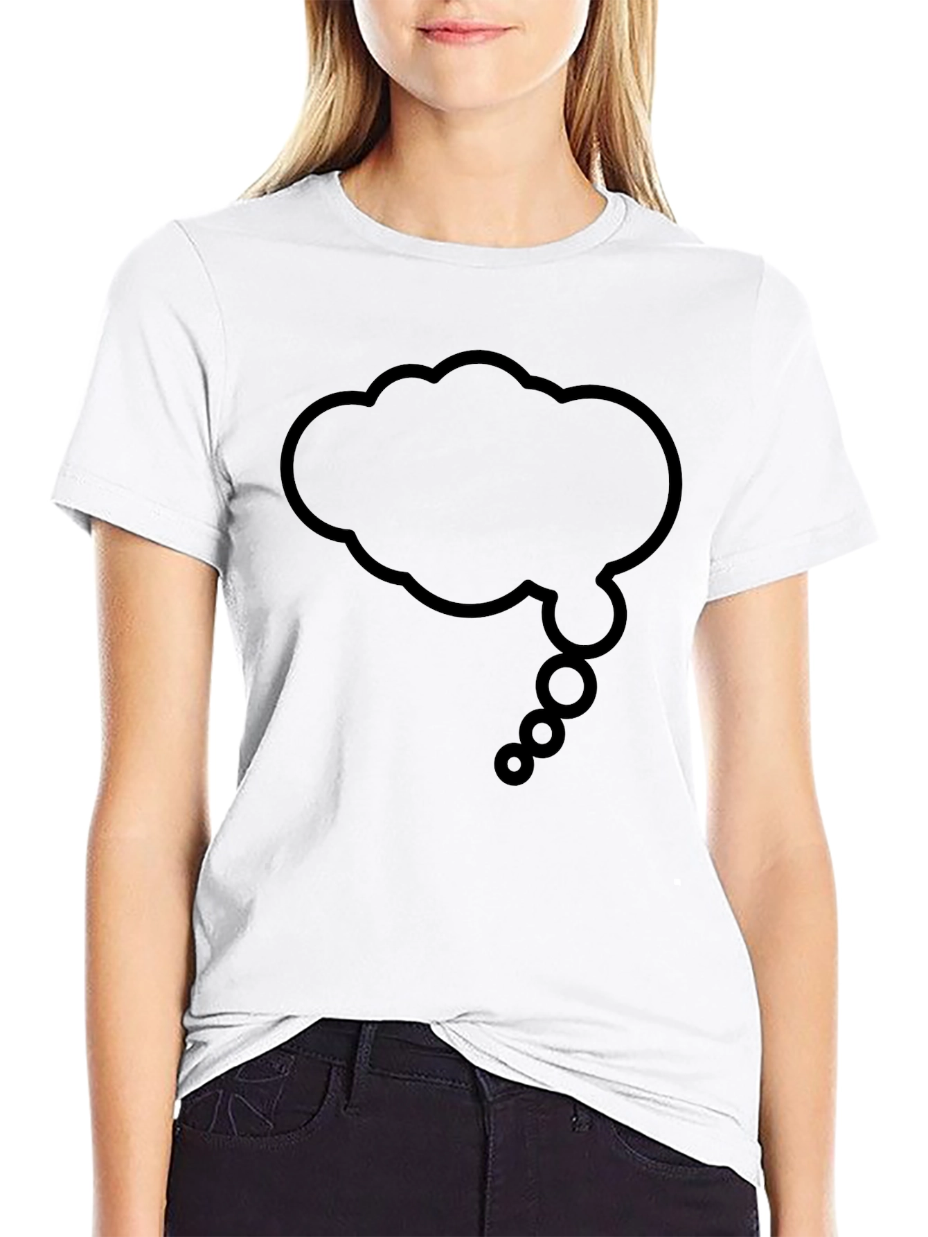 Mens Black T-Shirt with Thought Bubble Graphic