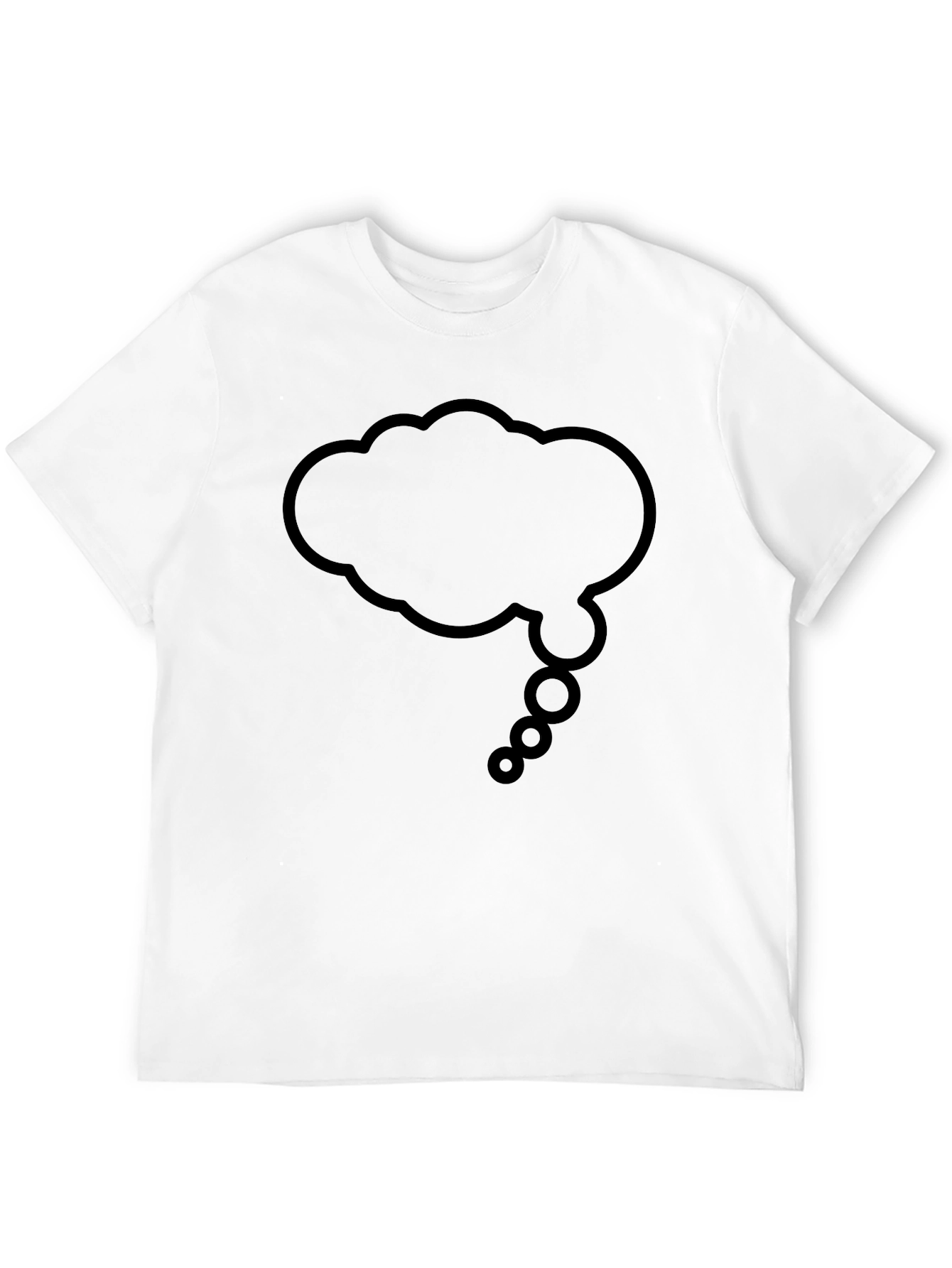 Mens Black T-Shirt with Thought Bubble Graphic