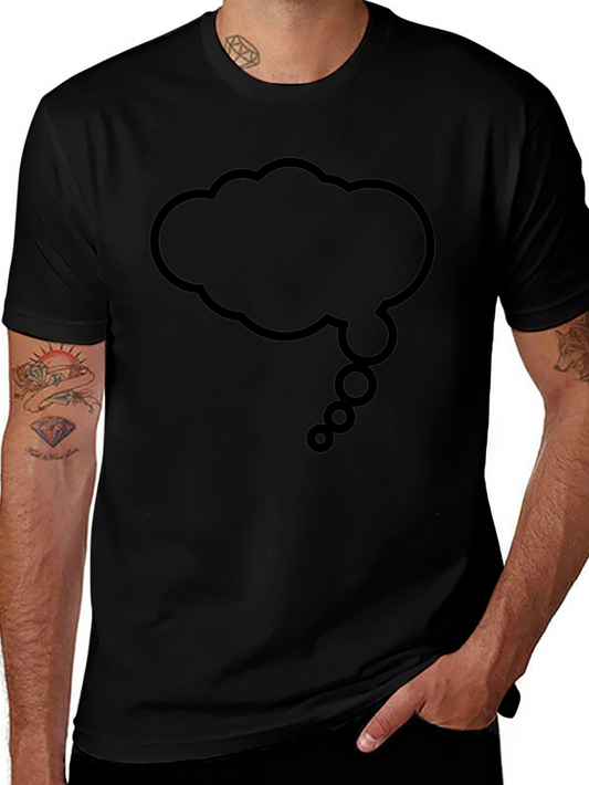 Mens Black T-Shirt with Thought Bubble Graphic