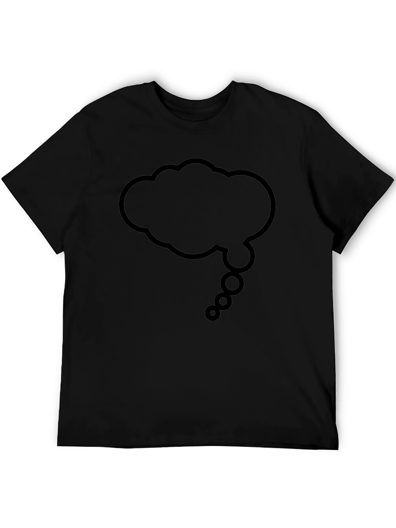 Mens Black T-Shirt with Thought Bubble Graphic