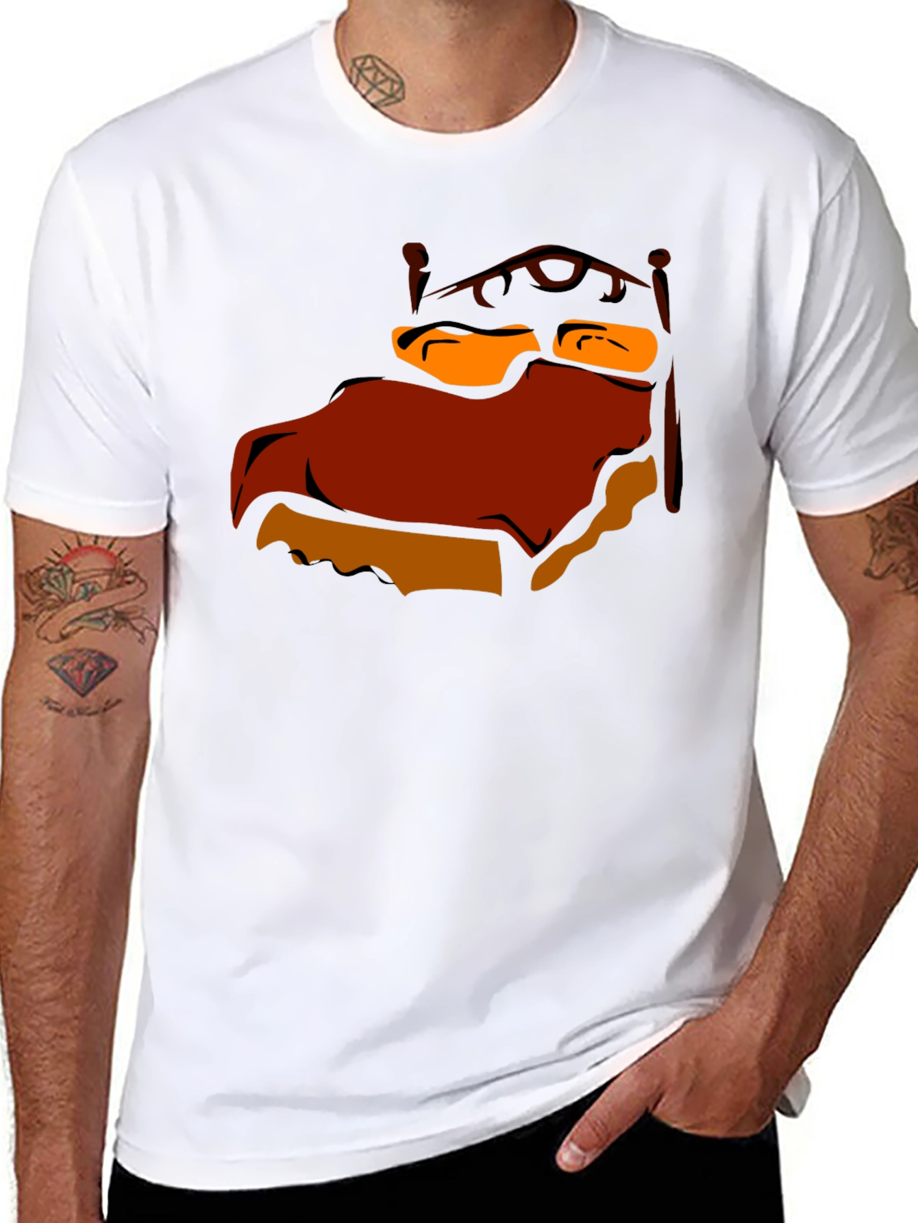 Cartoon Bed Graphic T-Shirt