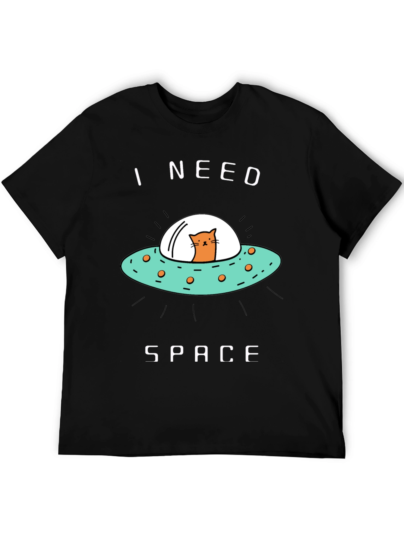 I Need Space Cat UFO Graphic Tee