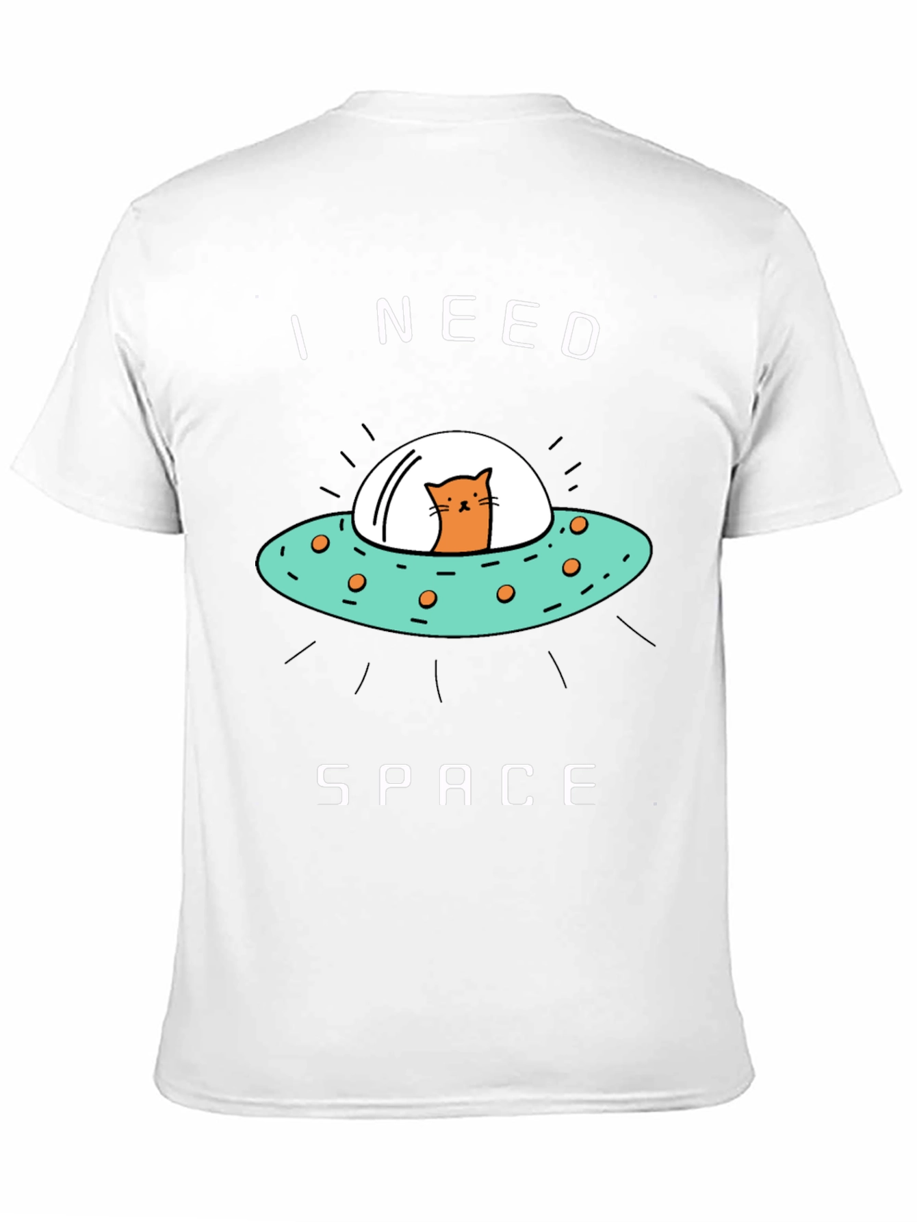 I Need Space Cat UFO Graphic Tee