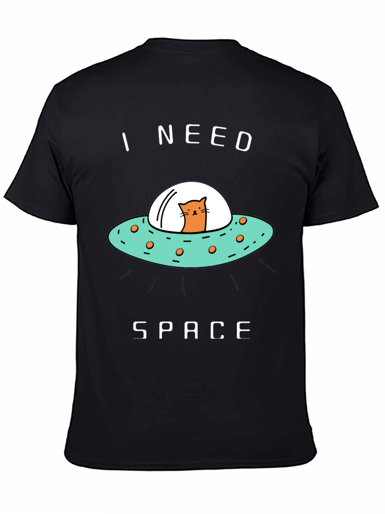 I Need Space Cat UFO Graphic Tee