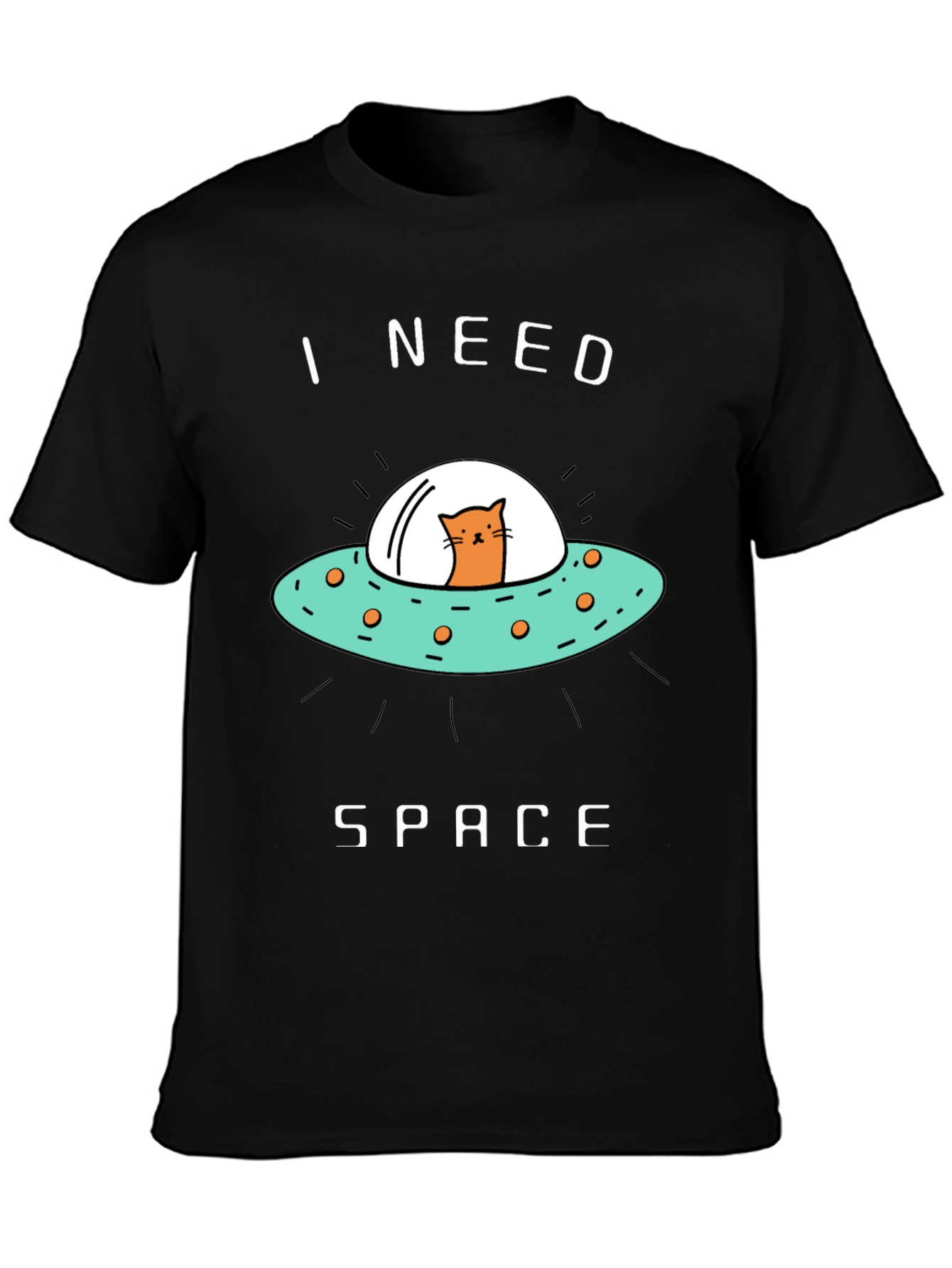 I Need Space Cat UFO Graphic Tee