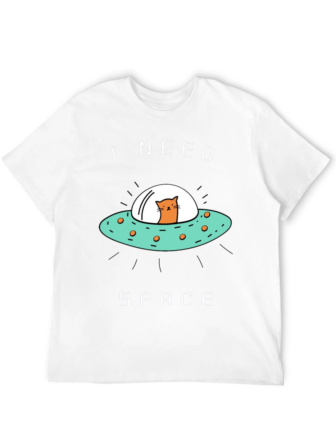 I Need Space Cat UFO Graphic Tee
