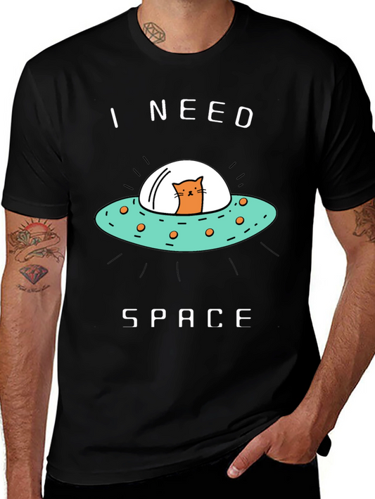 I Need Space Cat UFO Graphic Tee