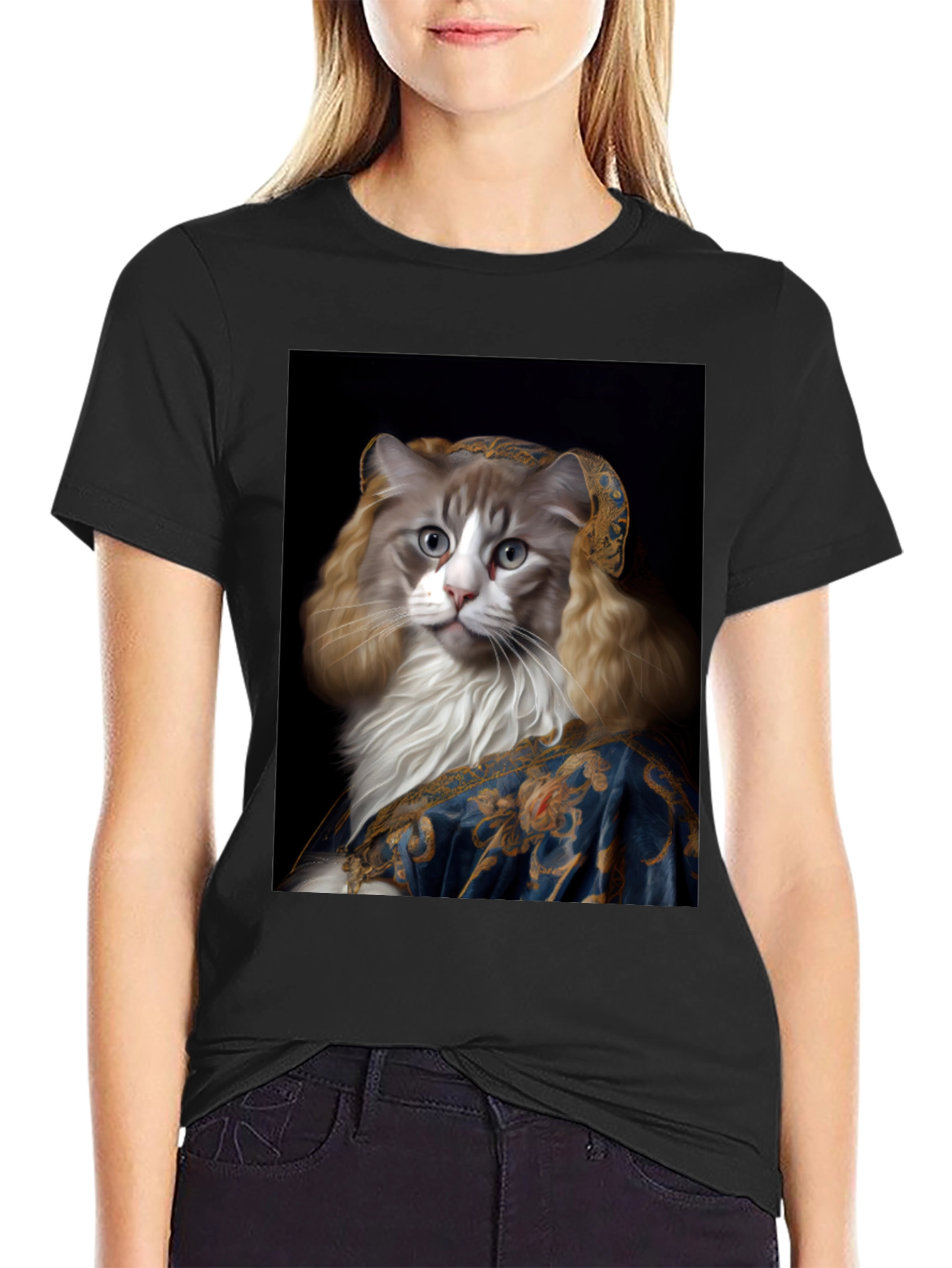Cat Renaissance Portrait T-Shirt