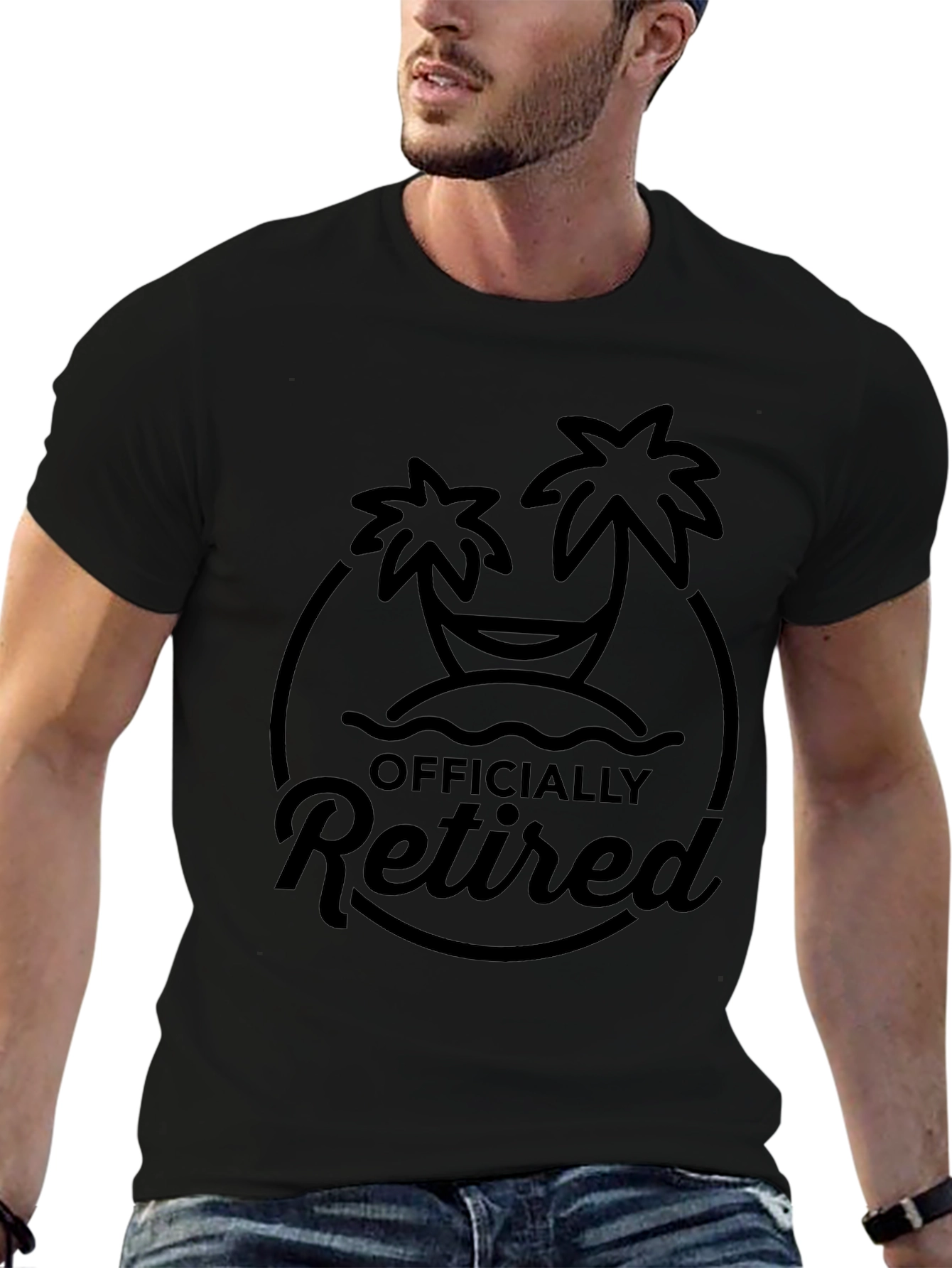 Officially Retired Palm Tree Graphic Tee - Black