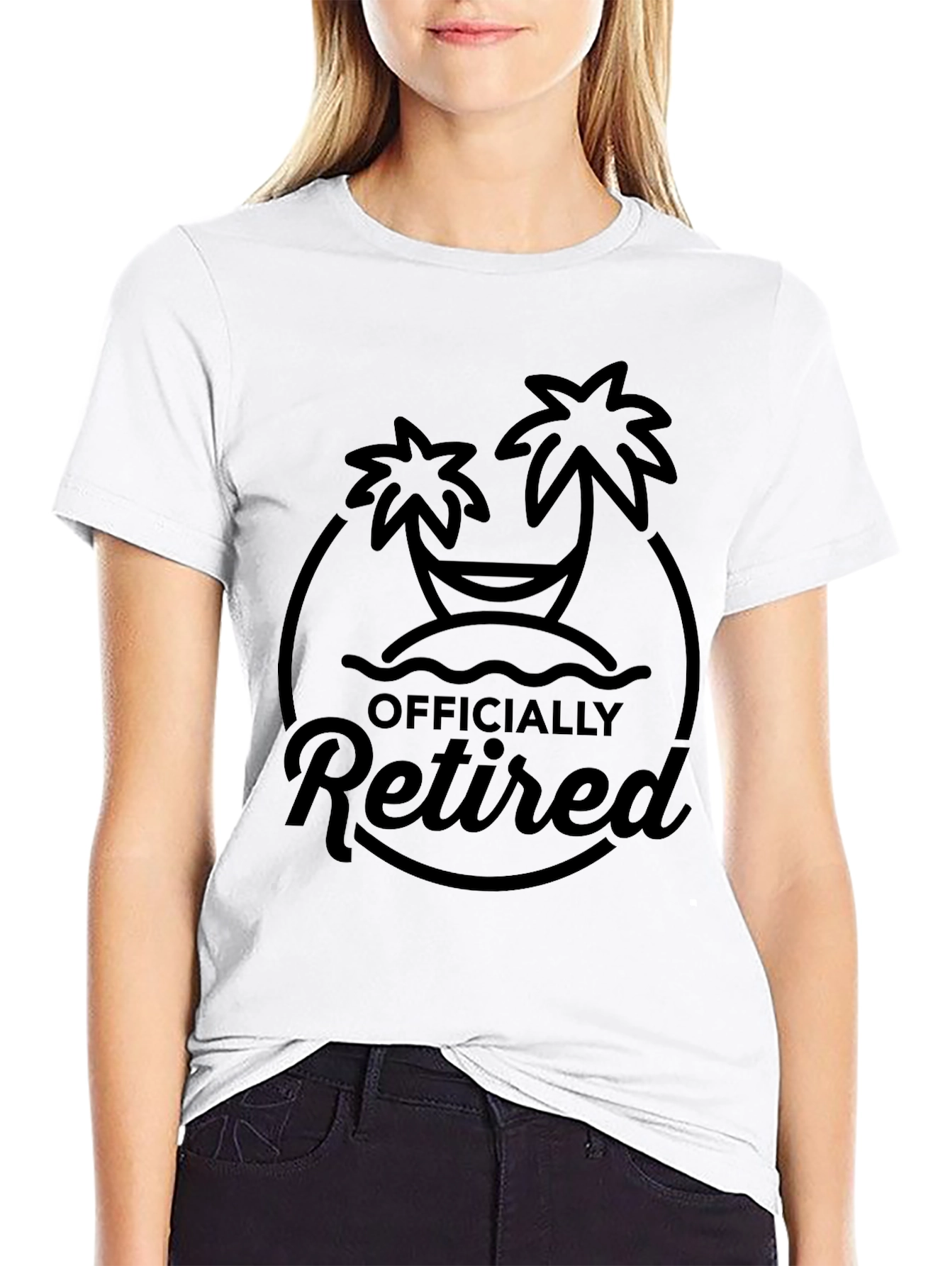 Officially Retired Palm Tree Graphic Tee - Black