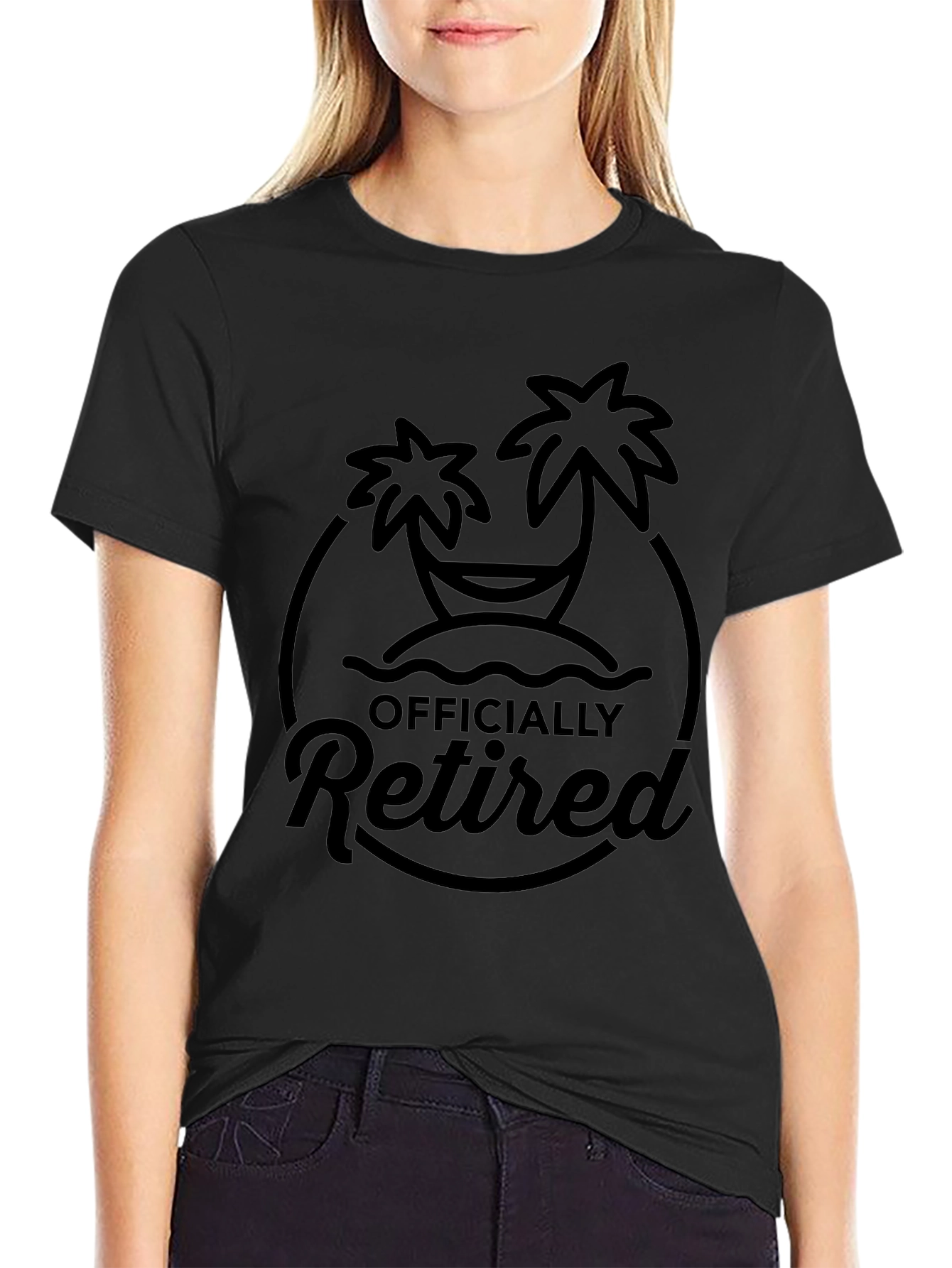 Officially Retired Palm Tree Graphic Tee - Black