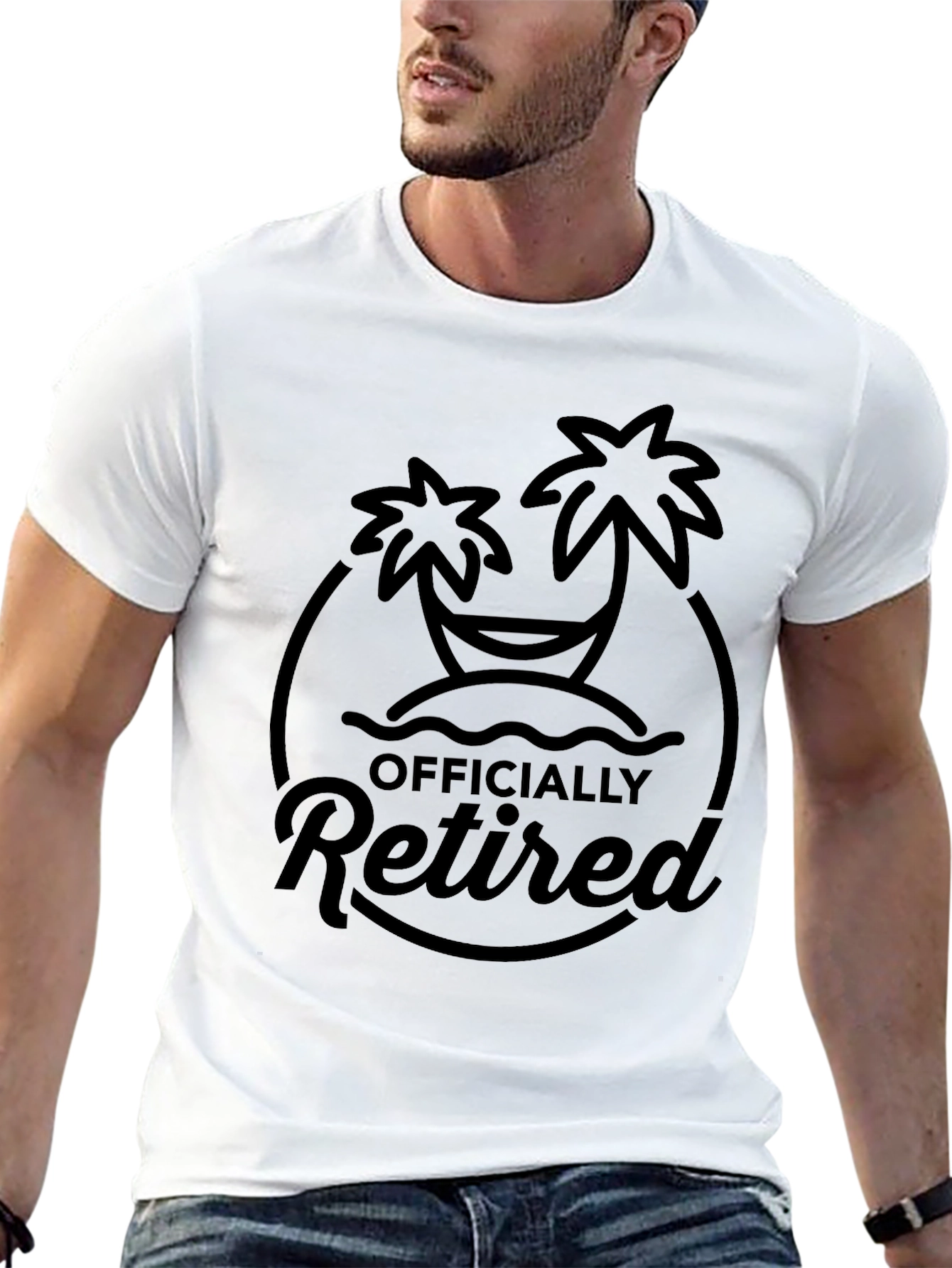 Officially Retired Palm Tree Graphic Tee - Black