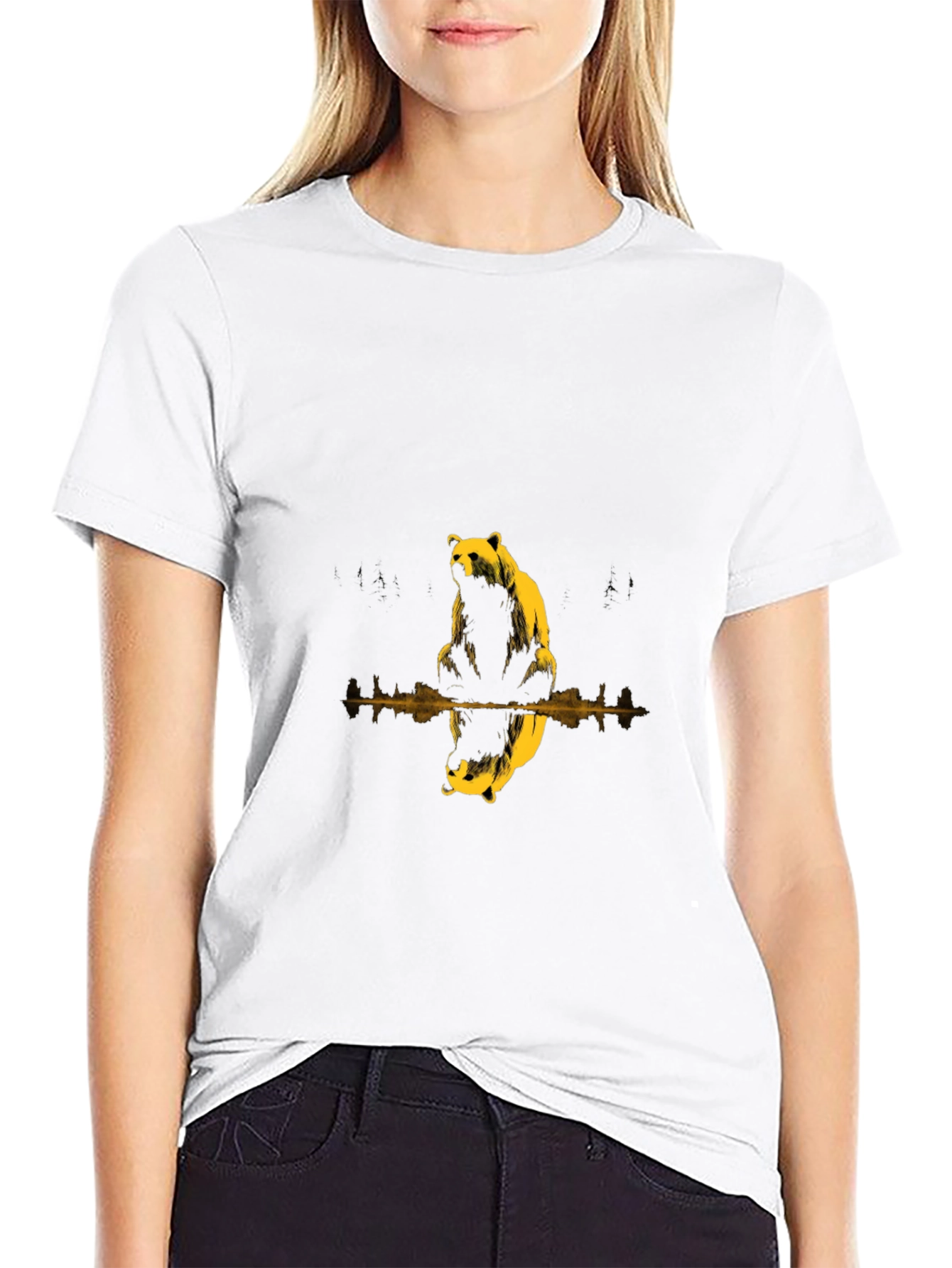Bear Reflection Black T-Shirt