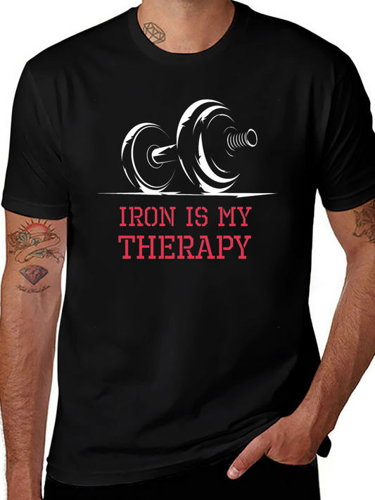 Iron is My Therapy T-Shirt - Gym & Workout Apparel