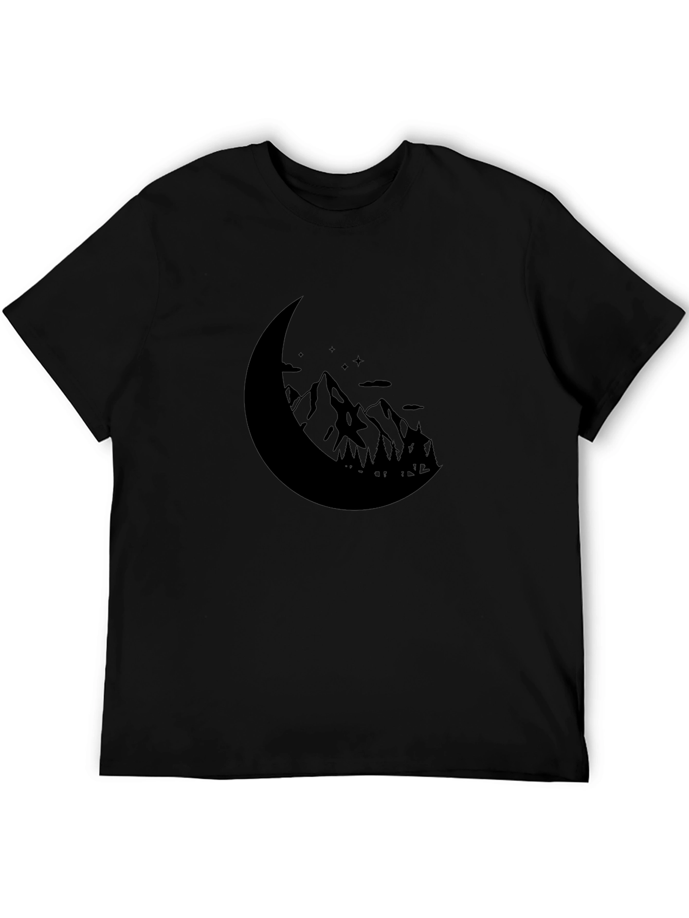Mountain Moon Graphic Tee - Black