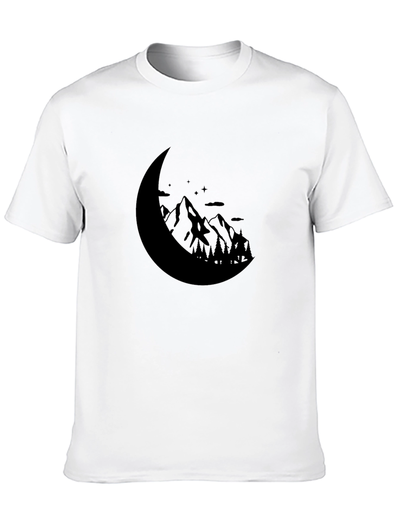 Mountain Moon Graphic Tee - Black