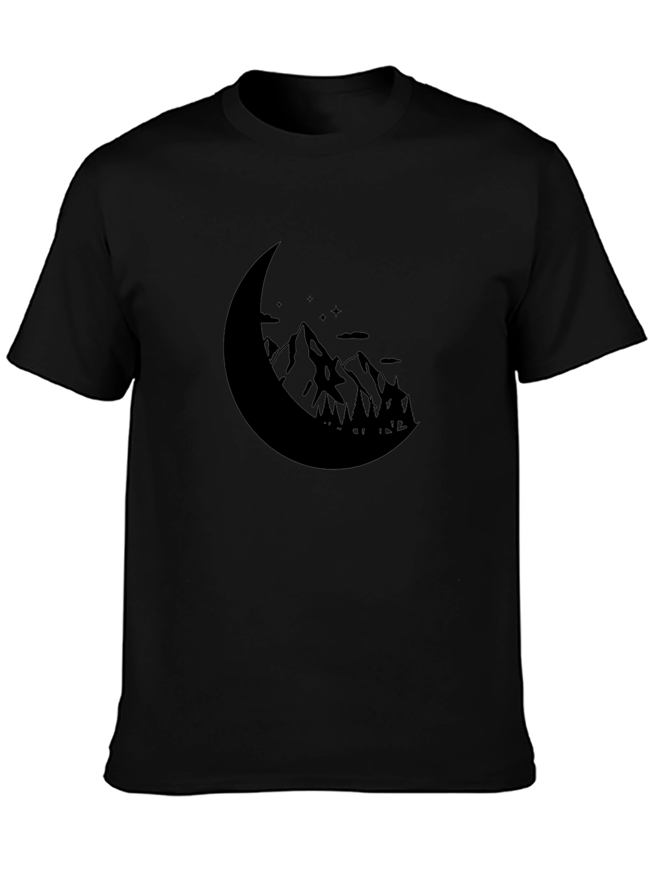 Mountain Moon Graphic Tee - Black