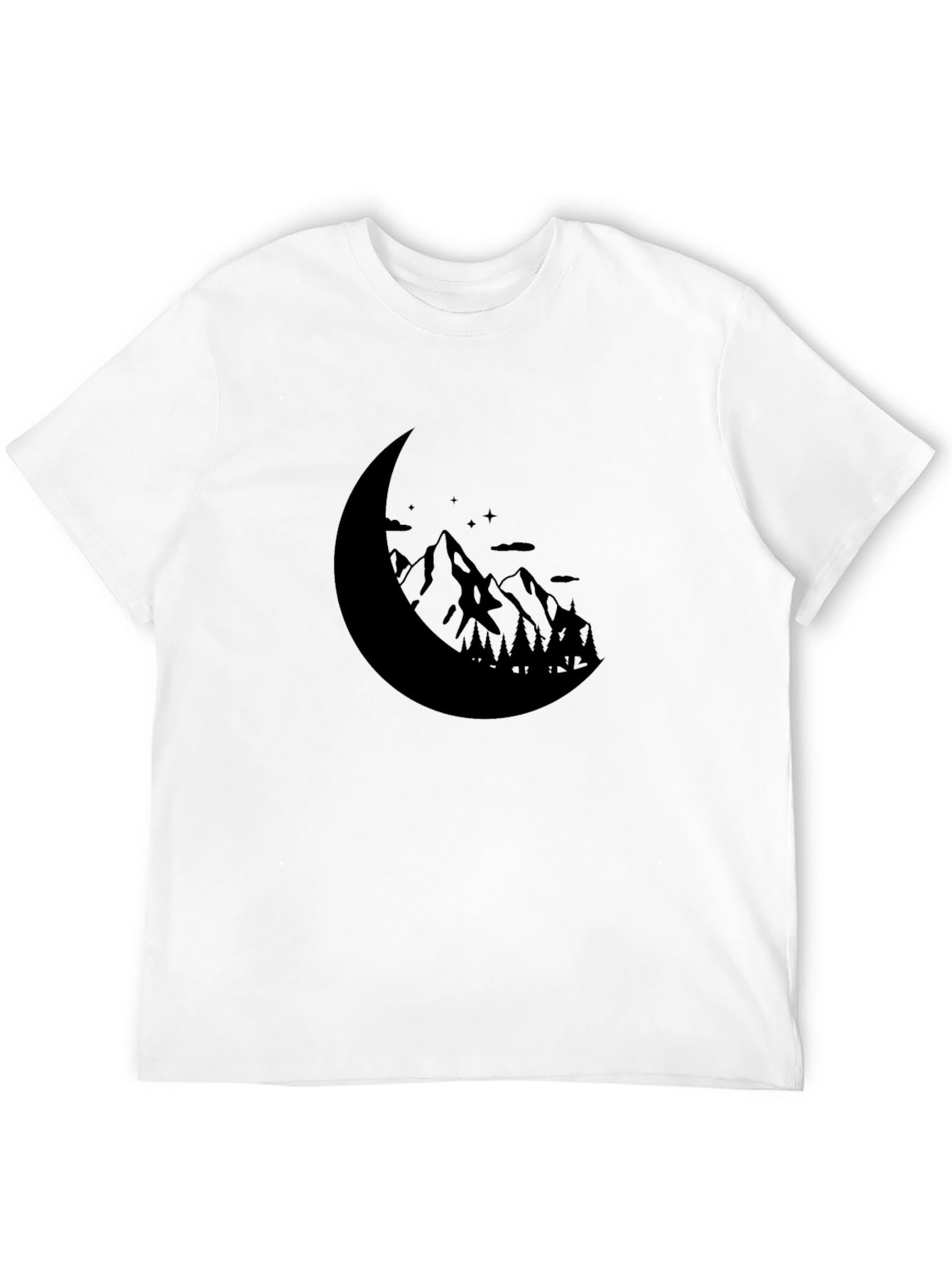 Mountain Moon Graphic Tee - Black