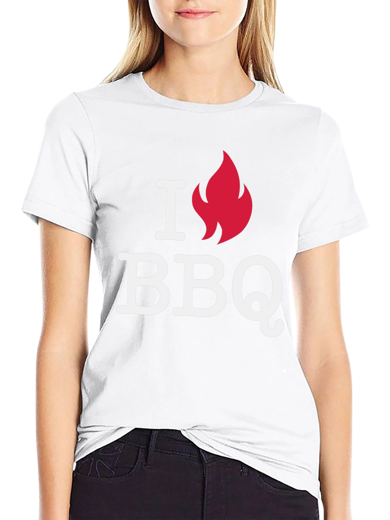 I Love BBQ Graphic Tee - Black Casual T-Shirt