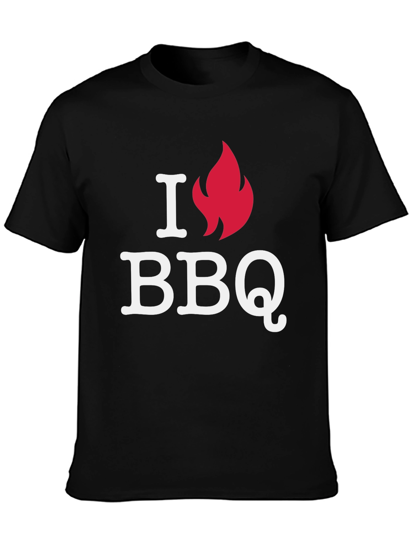 I Love BBQ Graphic Tee - Black Casual T-Shirt