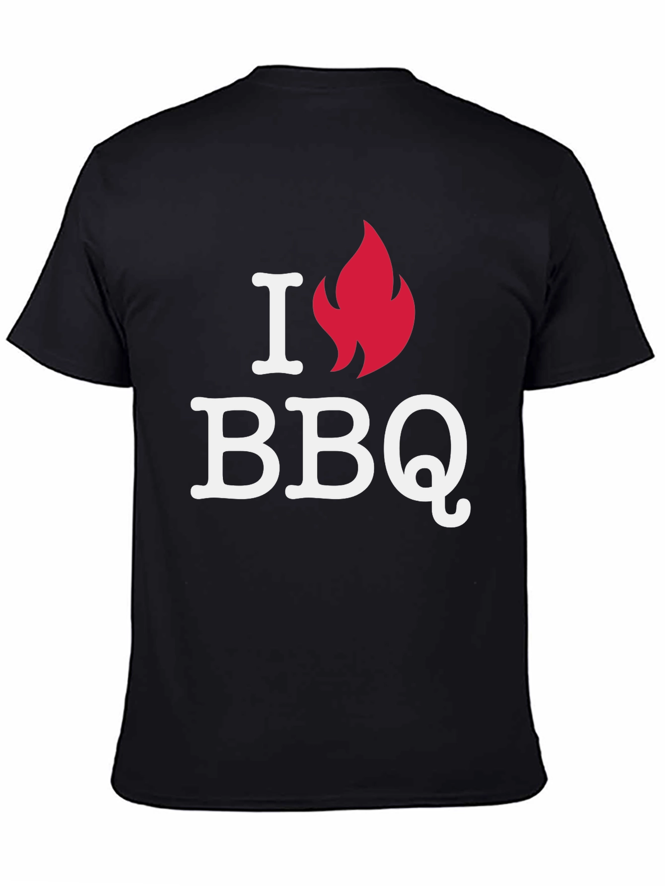 I Love BBQ Graphic Tee - Black Casual T-Shirt