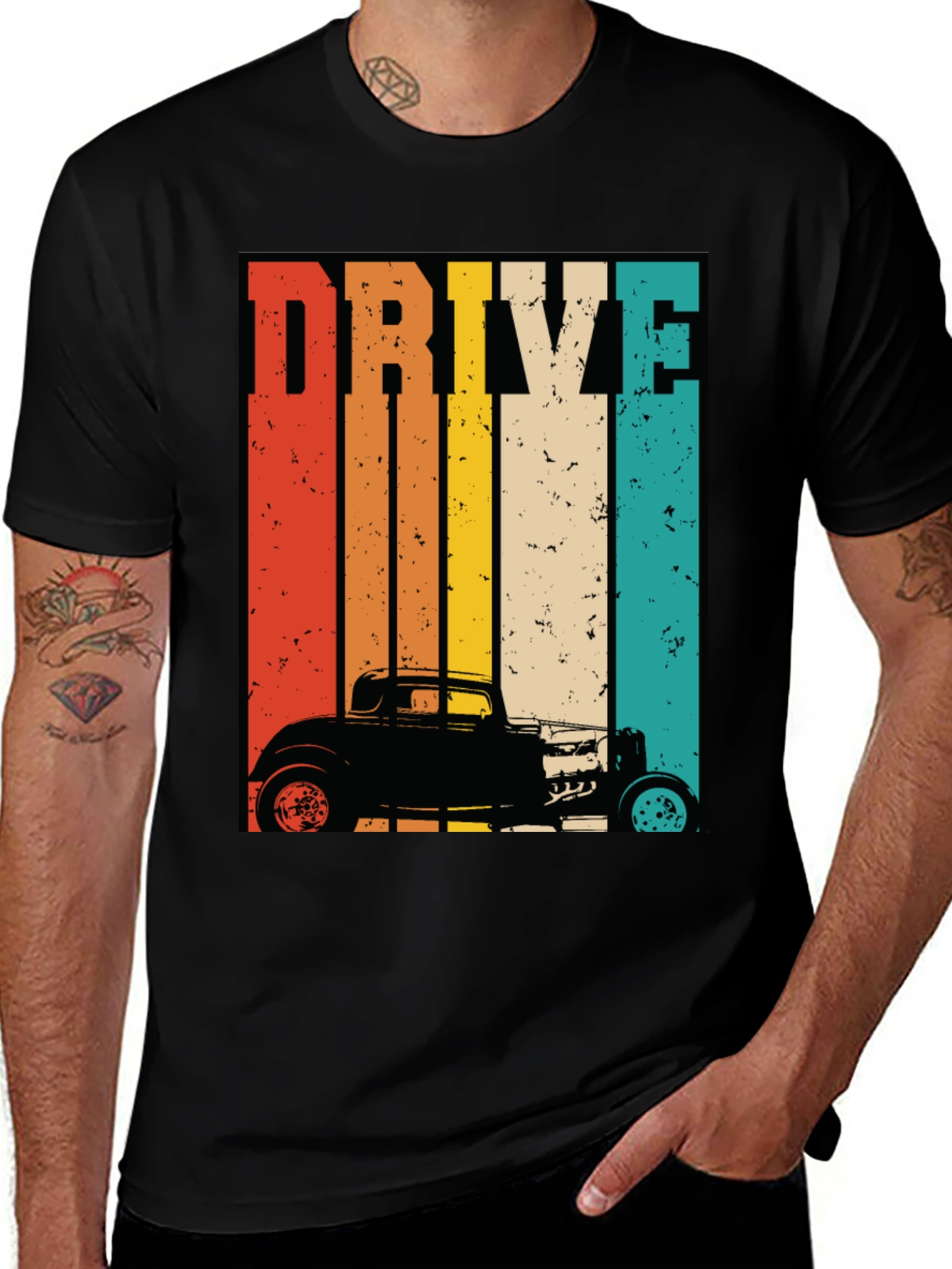 Retro Drive Hot Rod Graphic T-Shirt