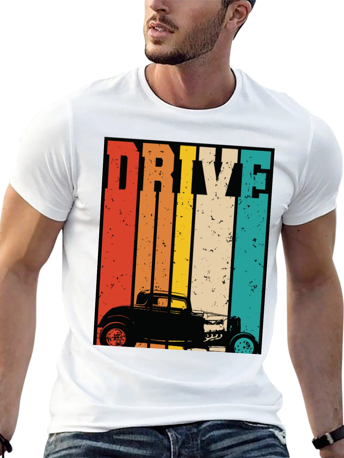 Retro Drive Hot Rod Graphic T-Shirt