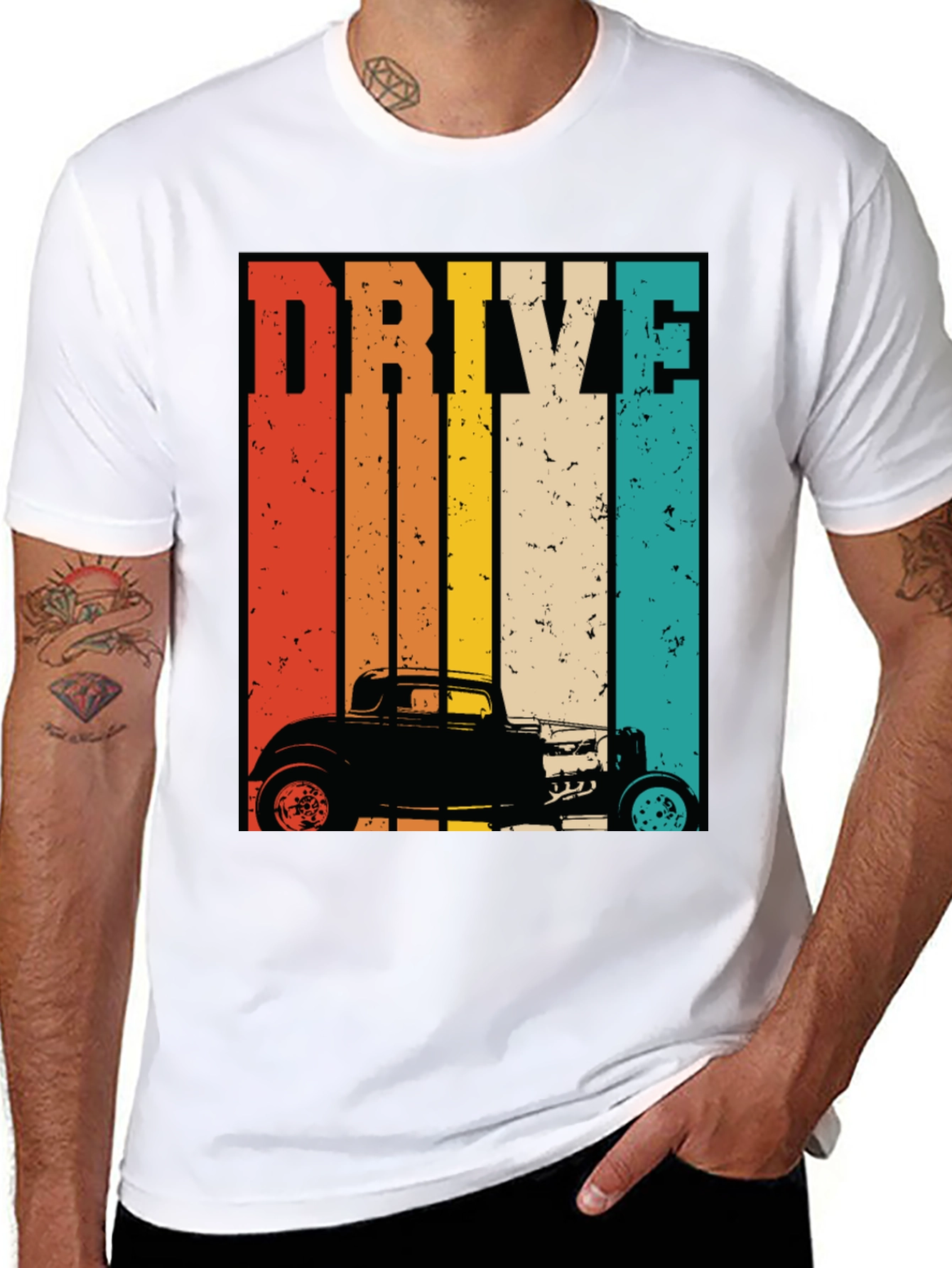 Retro Drive Hot Rod Graphic T-Shirt