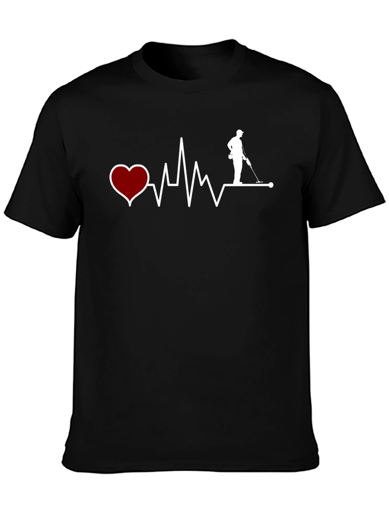 Heartbeat Metal Detecting T-Shirt - Black
