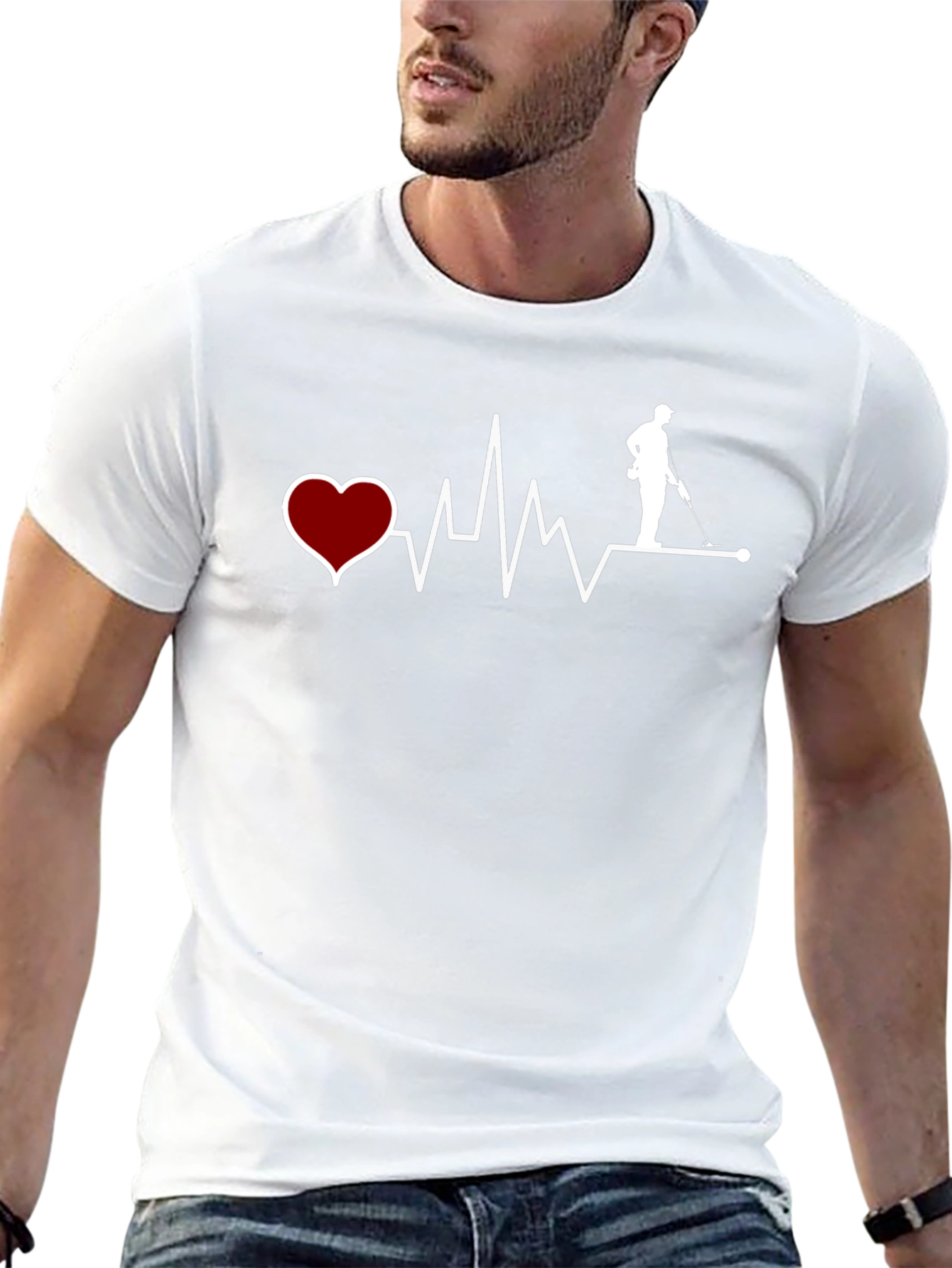 Heartbeat Metal Detecting T-Shirt - Black