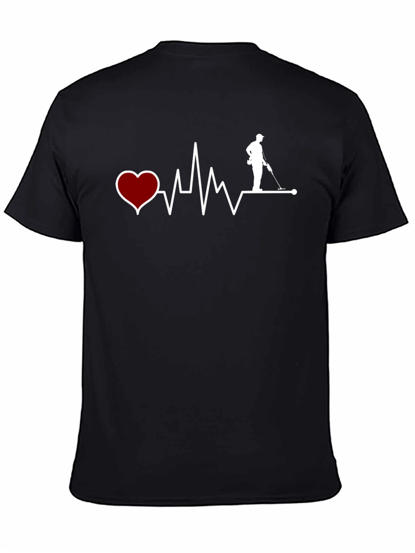 Heartbeat Metal Detecting T-Shirt - Black