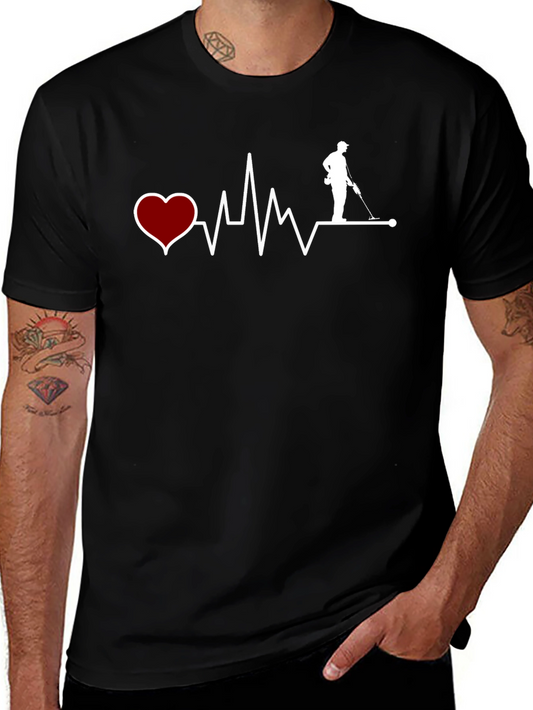 Heartbeat Metal Detecting T-Shirt - Black
