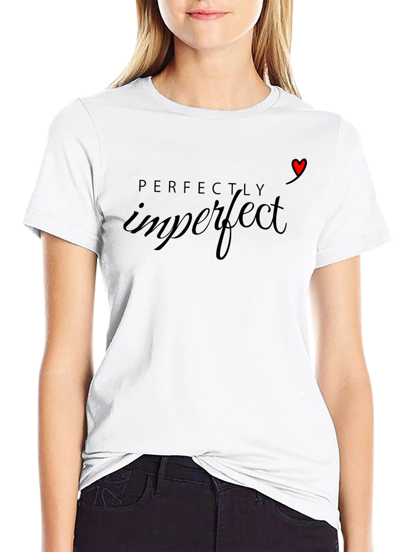 Perfectly Imperfect Graphic Tee - Black Cotton Shirt