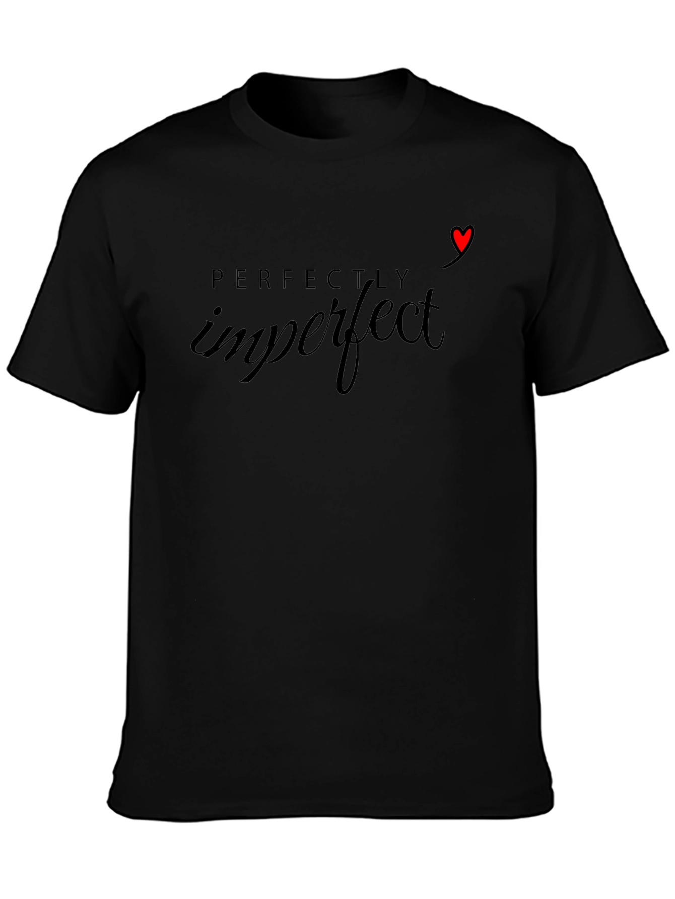Perfectly Imperfect Graphic Tee - Black Cotton Shirt