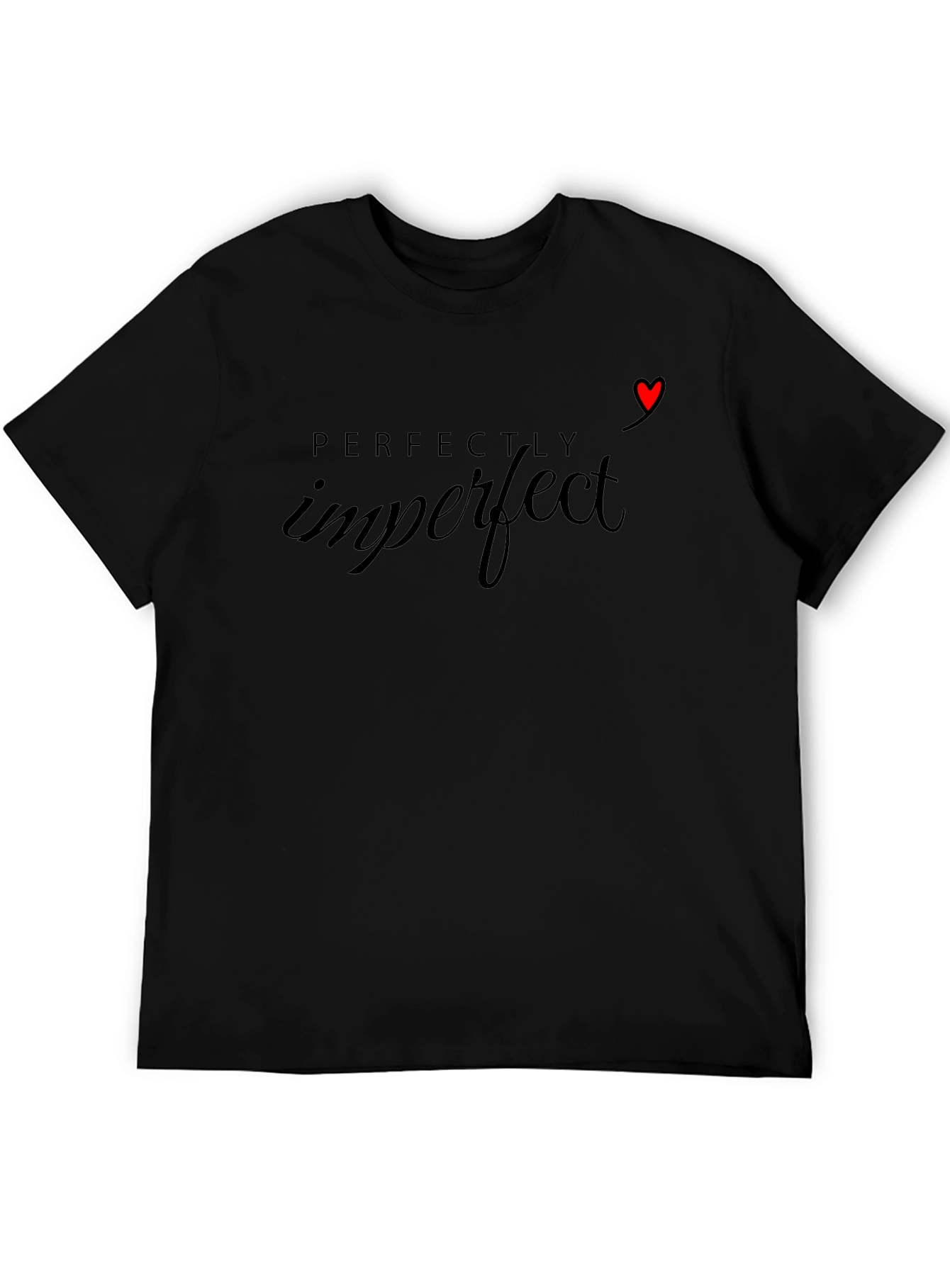 Perfectly Imperfect Graphic Tee - Black Cotton Shirt