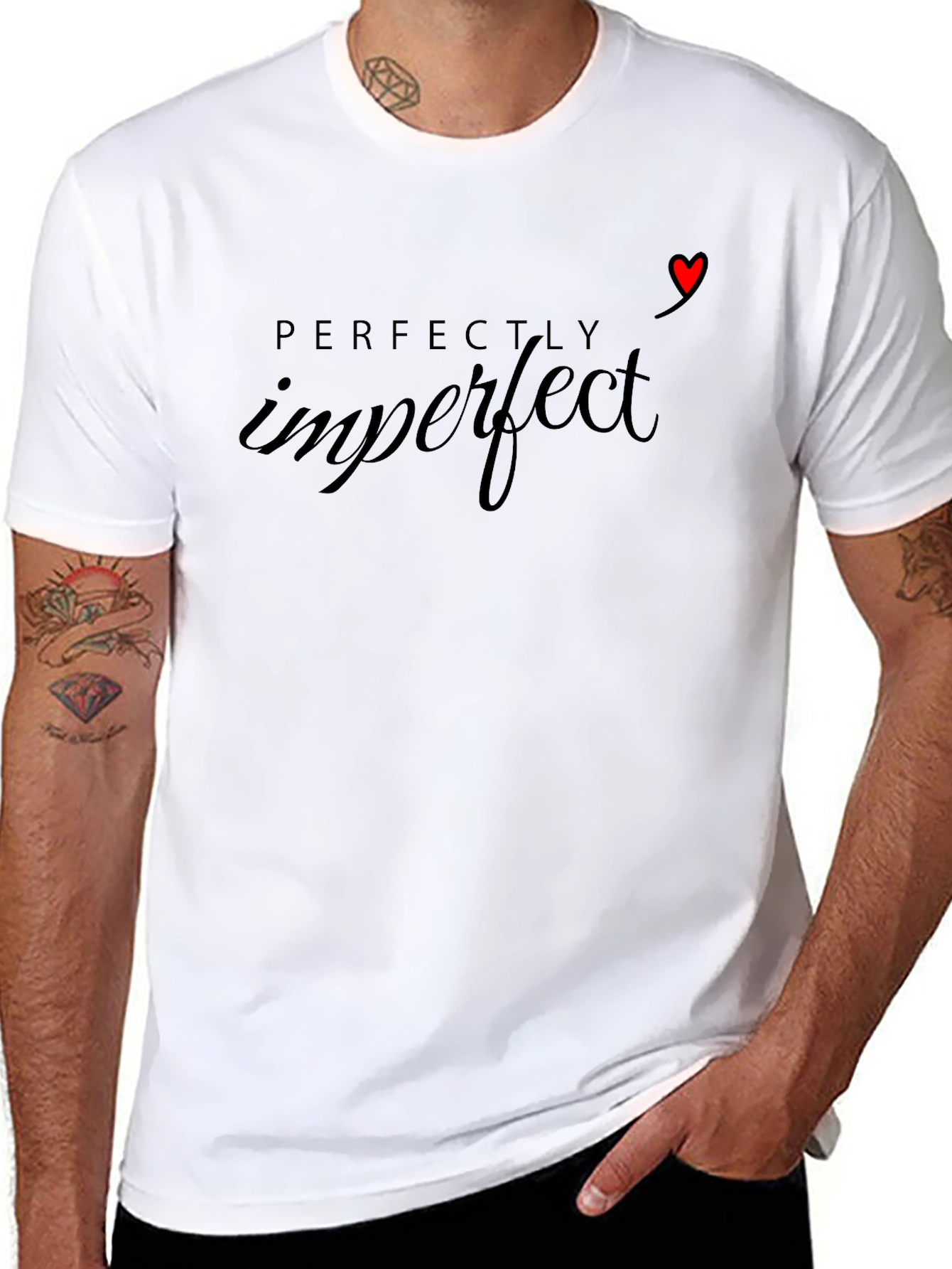 Perfectly Imperfect Graphic Tee - Black Cotton Shirt
