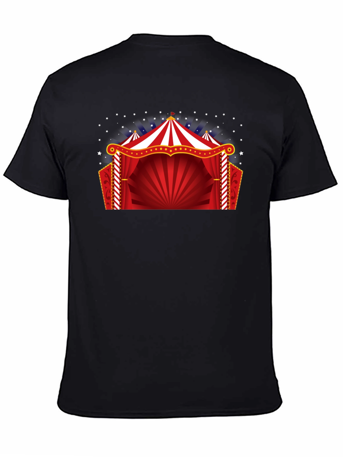 Circus Tent Graphic Tee - Black Cotton T-Shirt