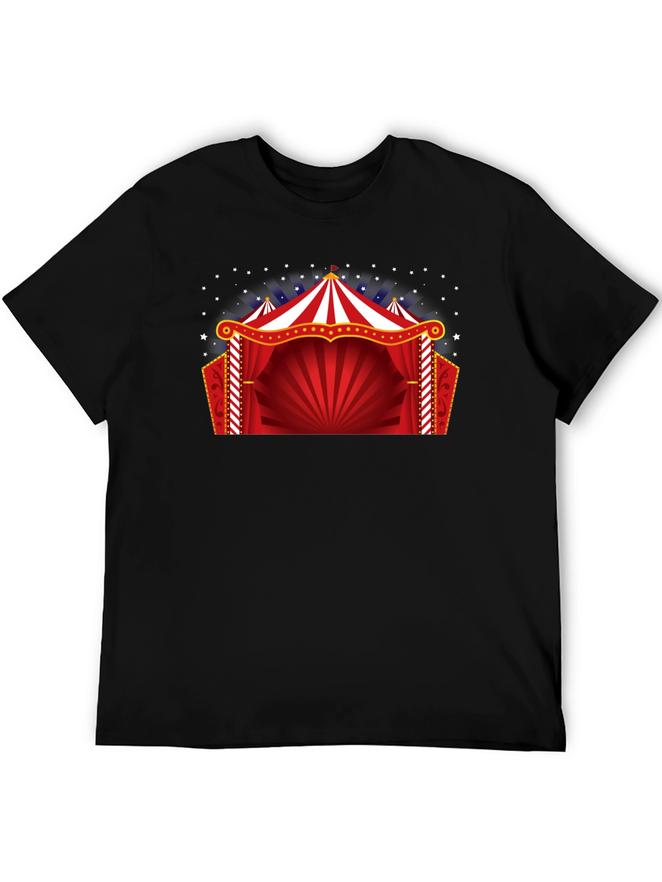 Circus Tent Graphic Tee - Black Cotton T-Shirt