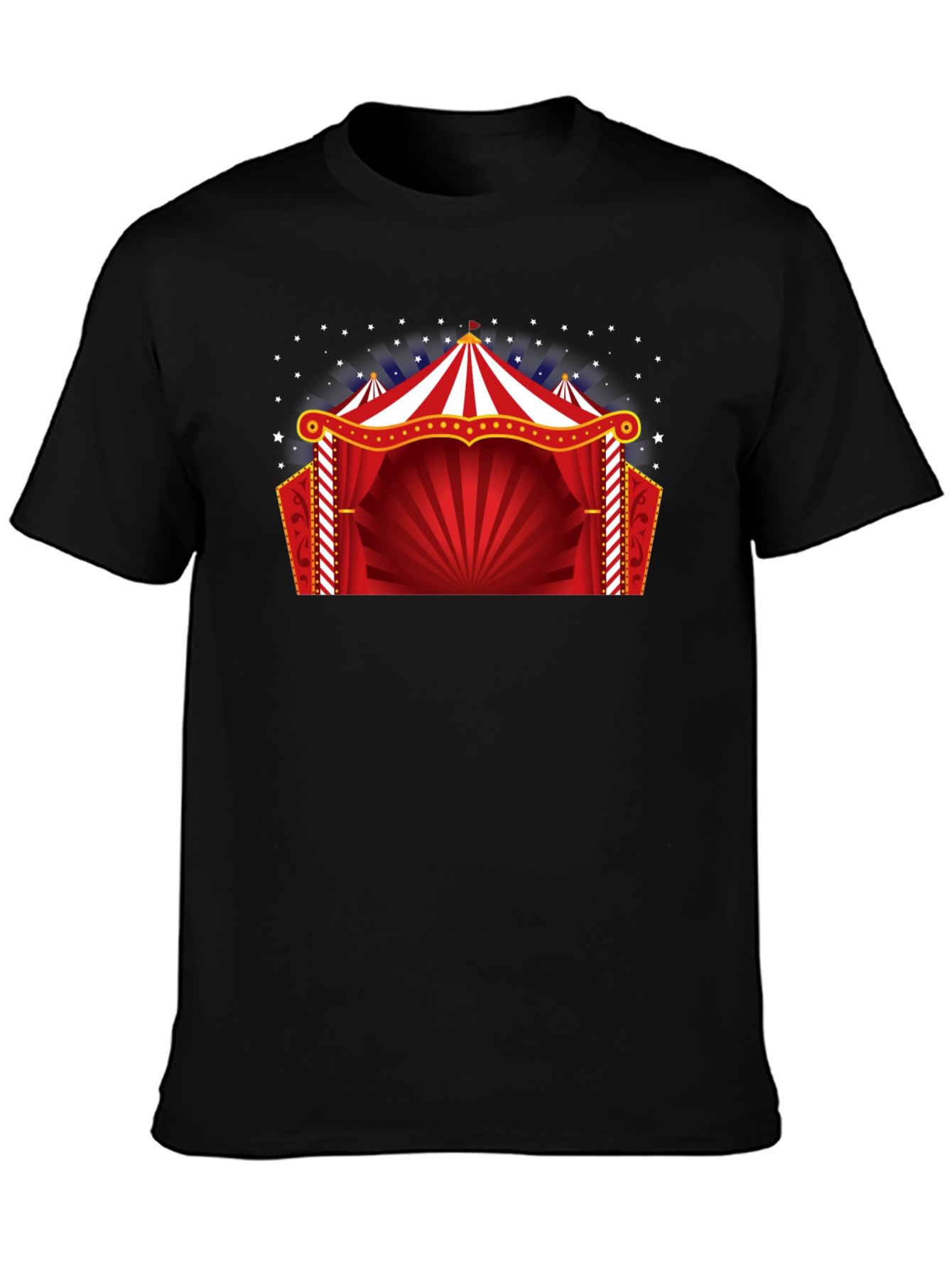 Circus Tent Graphic Tee - Black Cotton T-Shirt
